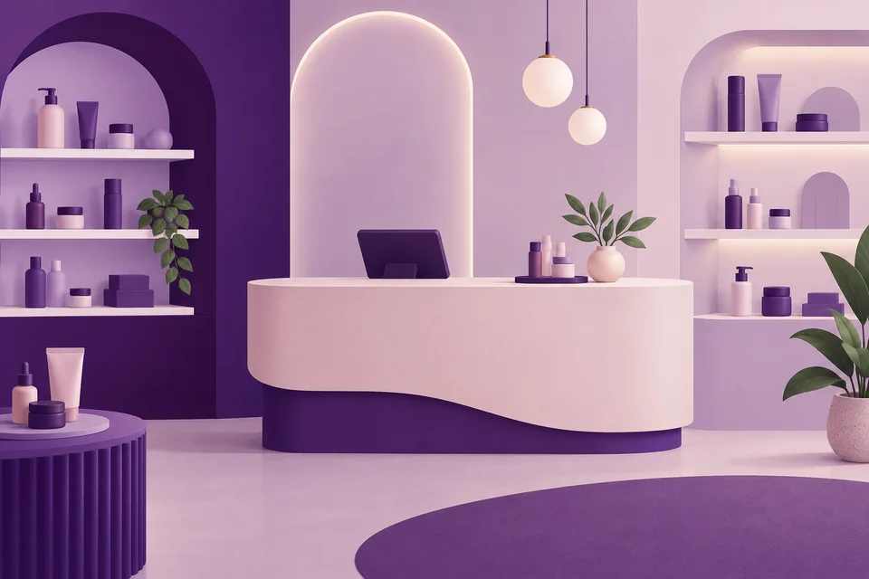 Ilustrație decorativă de concept pentru un magazin de cosmetice