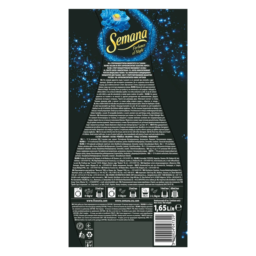Semana Balsam Haine Midnight Blue, 1.65 l, imagine de referință