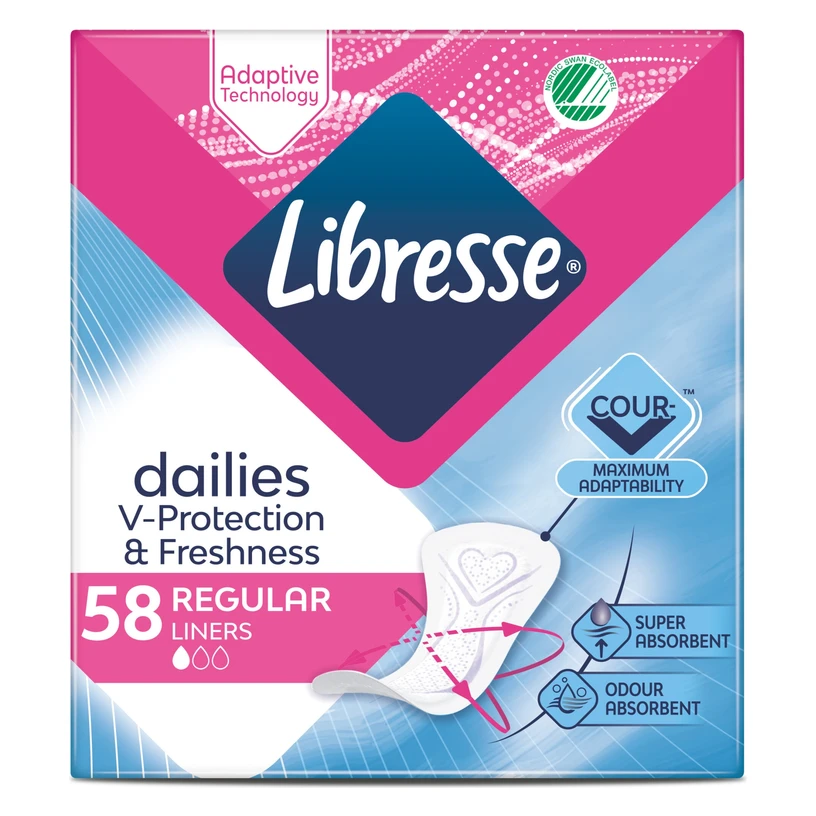 Libresse Absorbante Zilnice Regular, 58 buc., imagine de referință