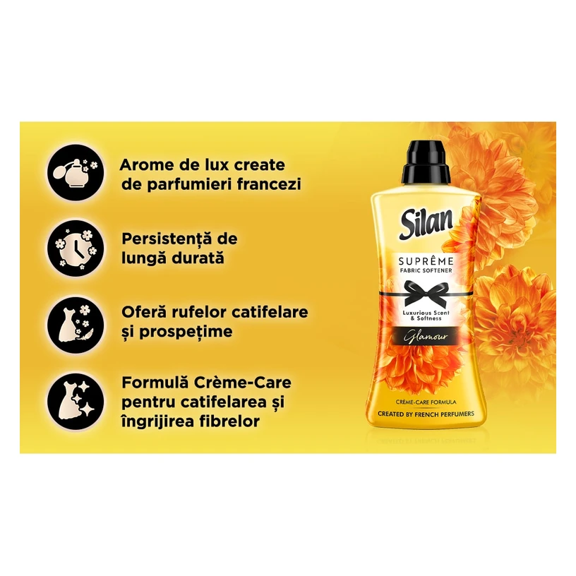 Silan Balsam Haine Supreme Glamour Galben, 1.2 l, imagine de referință