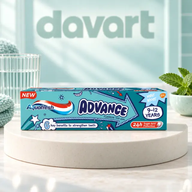Aquafresh Pastă de Dinți 75 ml · Advance - 9–12 ani, 75 ml, imagine de referință