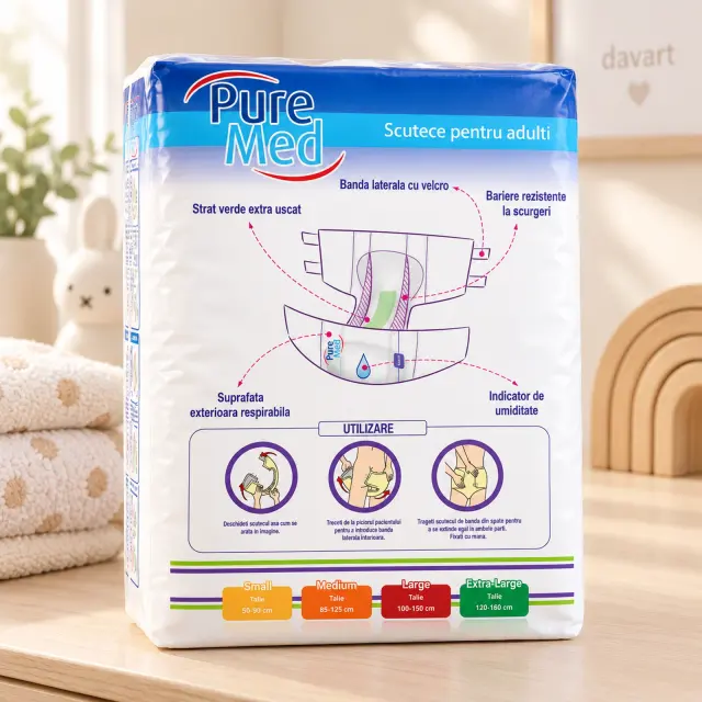 Pure Med Scutece Adulti XL, 30 buc., imagine de referință
