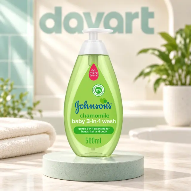Johnson’s Bebe 3 in 1 500 ml · Pompa Verde Musetel, 500 ml, imagine de referință