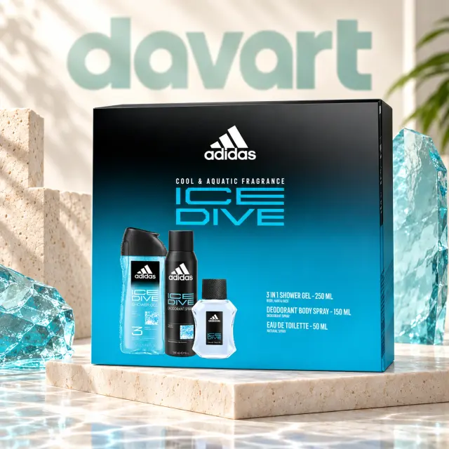 Adidas CC EDT 50 ml + Deo 150 ml + Gd 250 ml · Ice Dive, 50 ml + 150 ml + 250 ml, imagine de referință