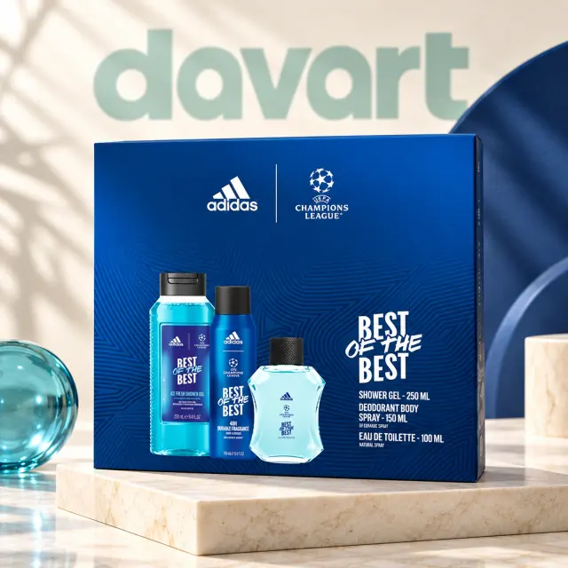 Adidas CC EDT 100 ml + Deo 150 ml + Gd 250 ml · Champions, 100 ml + 150 ml + 250 ml, imagine de referință