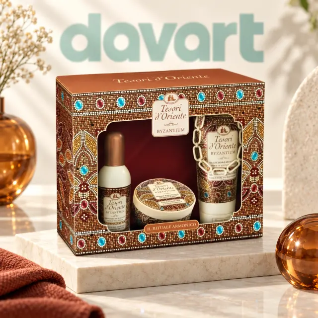 Tesori d’Oriente Caseta Cadou 3 pcs · EDT 100 ml + Gd 250 ml + Lumanare, 3 buc., imagine de referință