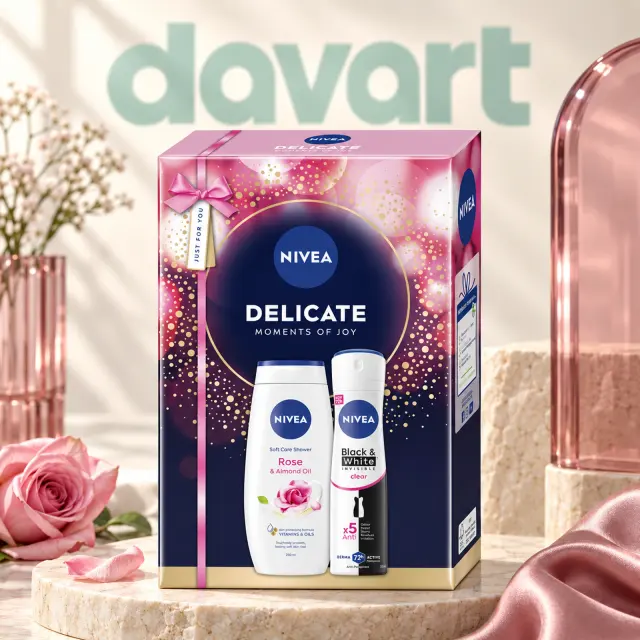 NIVEA Caseta Cadou 2/set · Delicate - Gd 250 ml + Deo 150 ml, 2 buc., imagine de referință