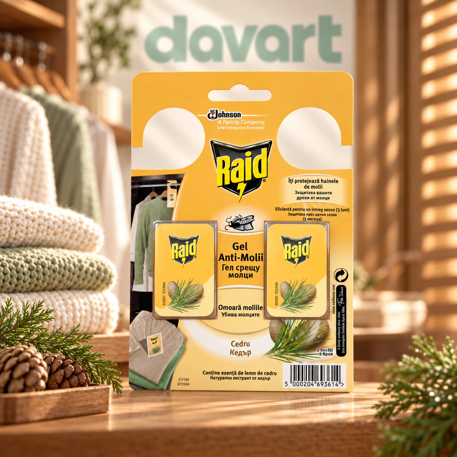 Raid Gel Molii Tablete/set Cedru, 2 buc., imagine de referință