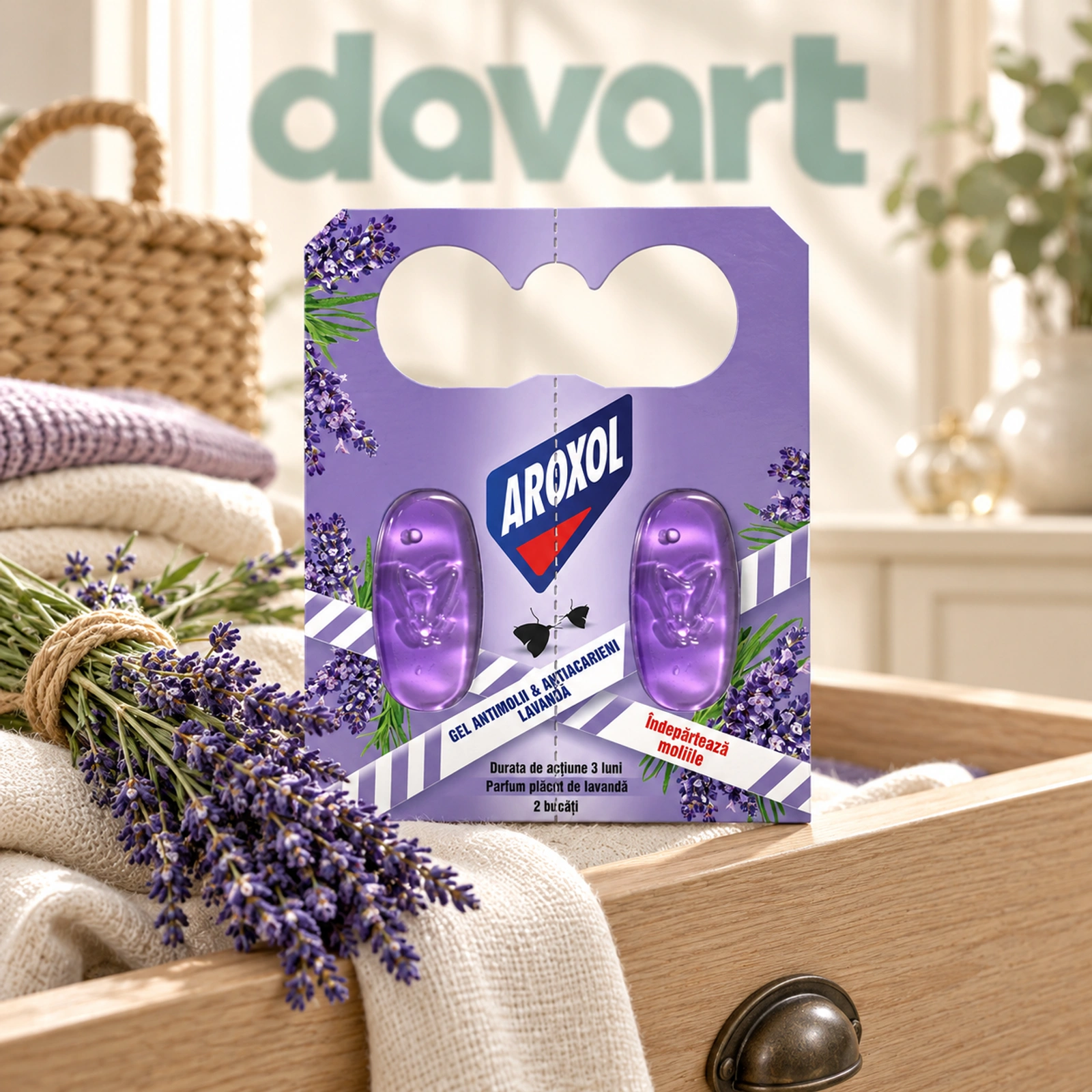 Aroxol Gel Molii Tablete/set Lavanda, 2 buc., imagine de referință