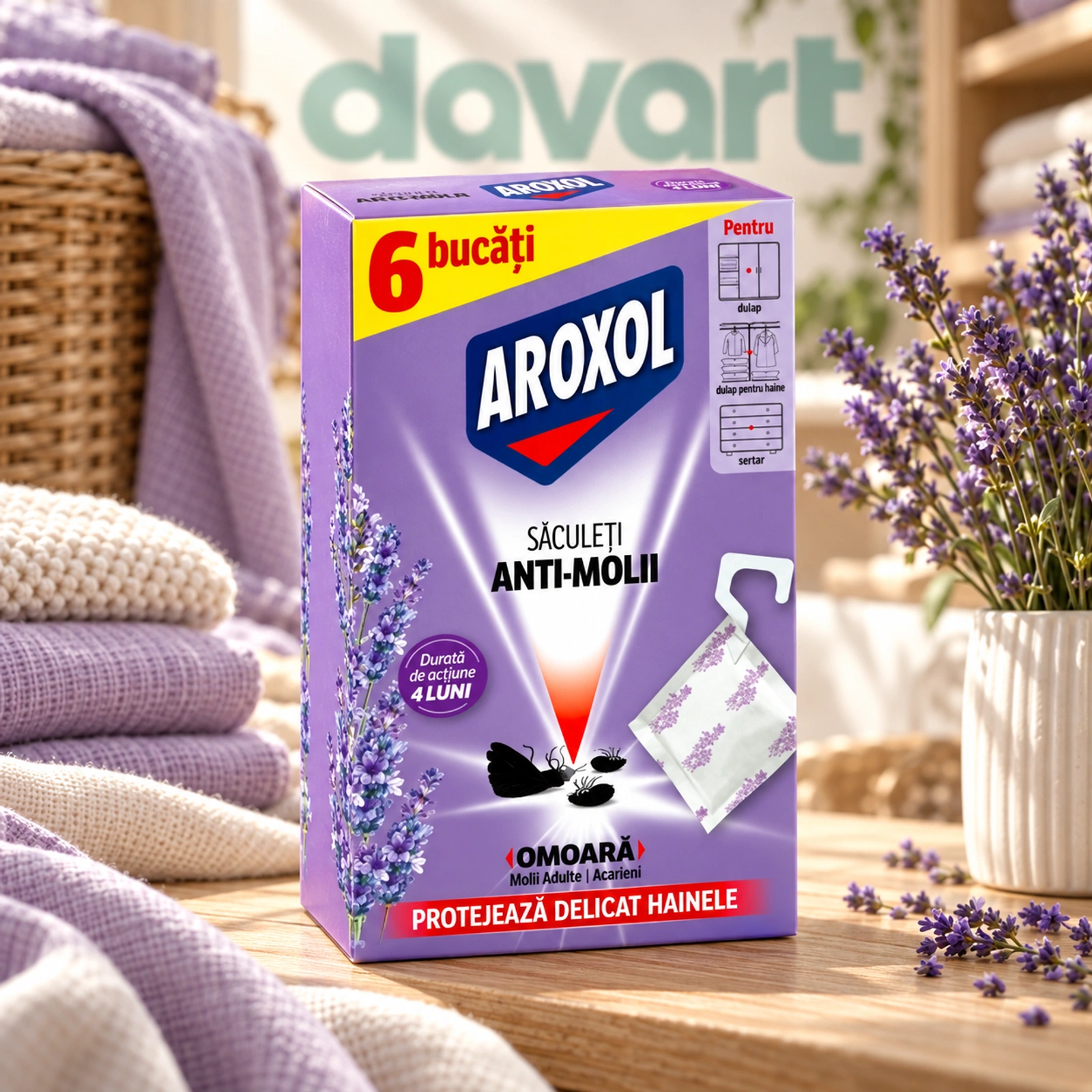 Aroxol Saculeti Antimolie Lavanda, 6 buc., imagine de referință