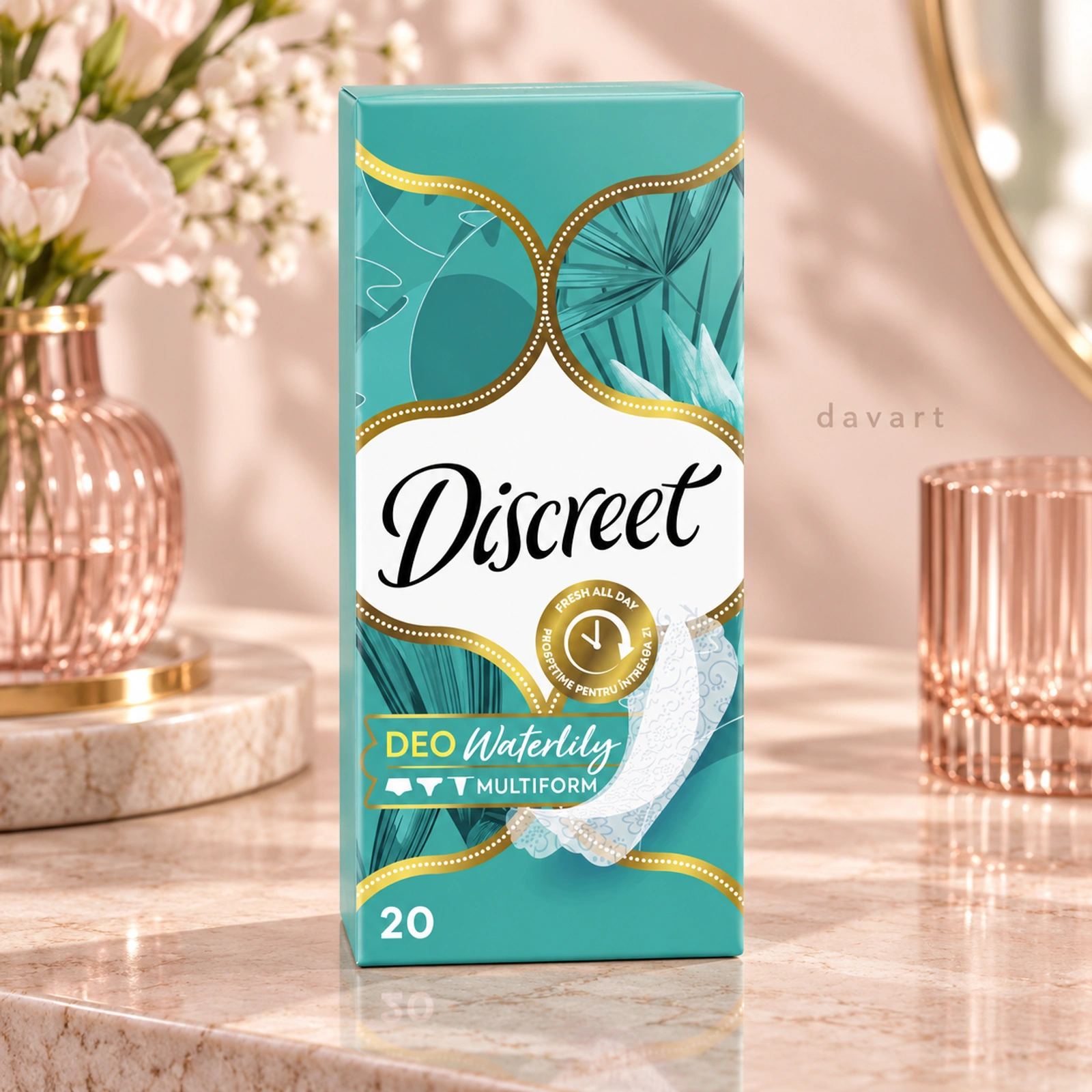 Discreet Absorbante Zilnice 20/set Verde Deo Waterlily, 20 buc., imagine de referință