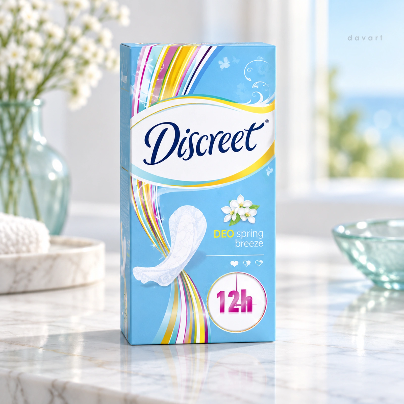 Discreet Absorbante Zilnice Deo Spring Breeze Albastru, 20 buc., imagine de referință