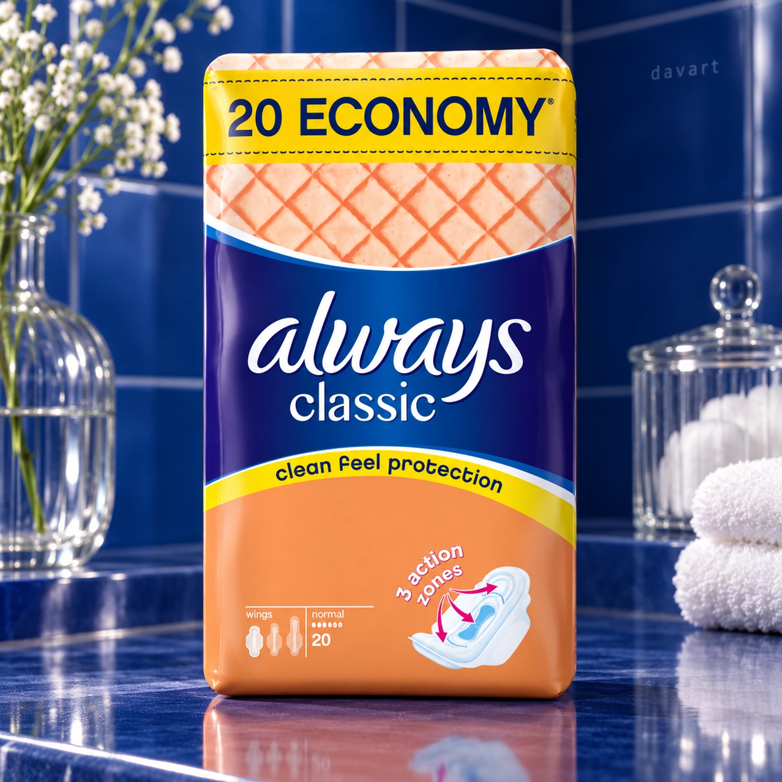 Always Absorbante D Portocaliu Classic, 20 buc., imagine de referință