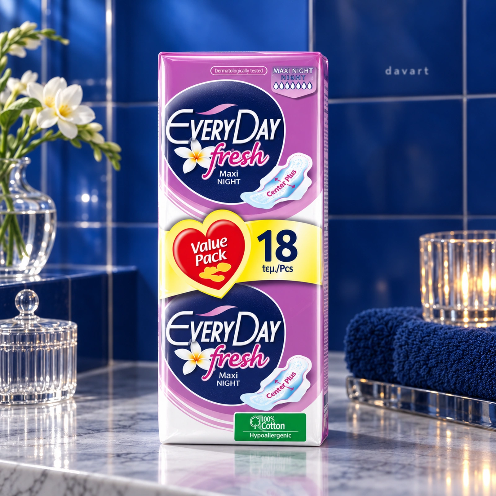 Everyday Absorbante S Fresh- Maxi Night 10/set, Format de verificat, imagine de referință