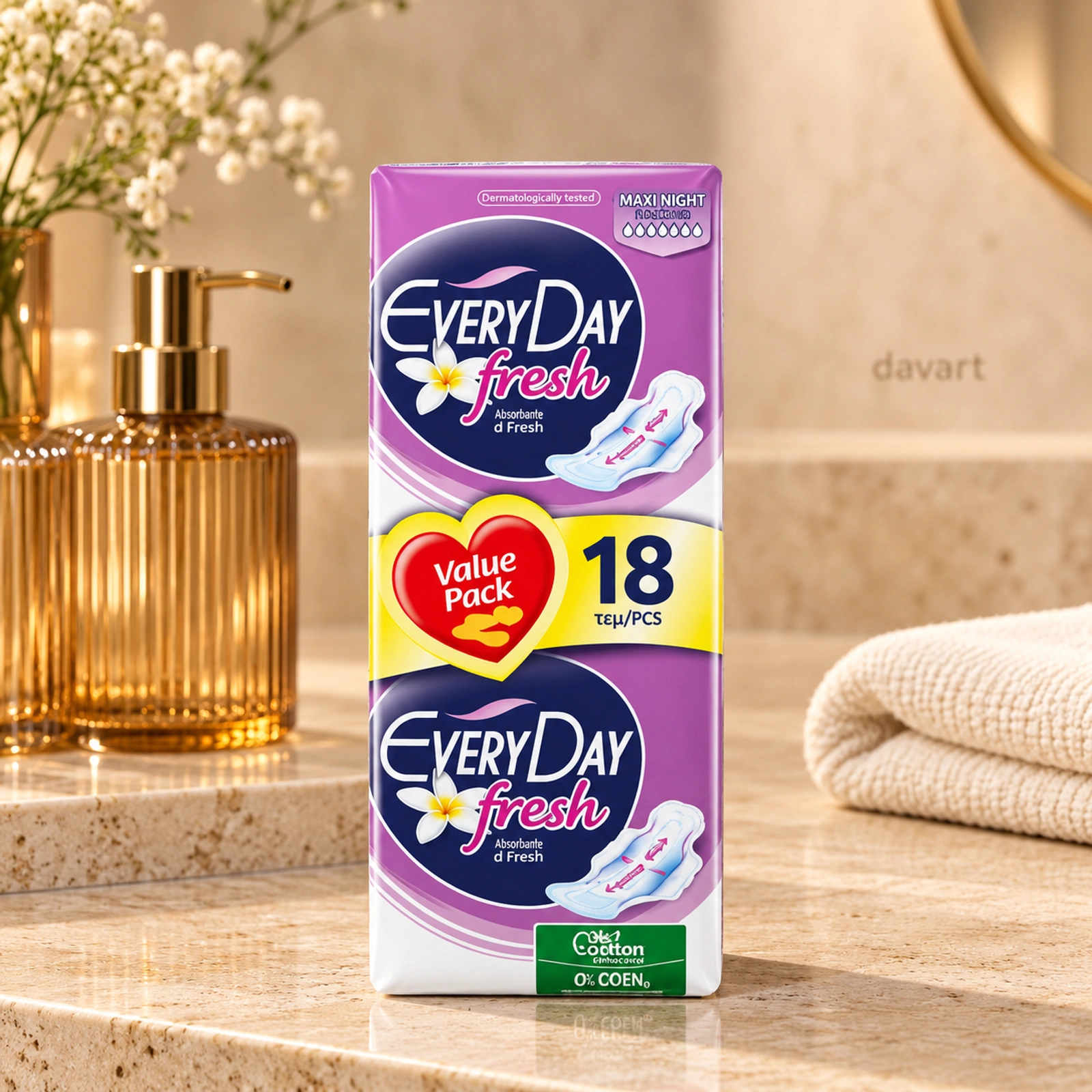 Everyday Absorbante D Fresh Up Maxi Night, Format de verificat, imagine de referință