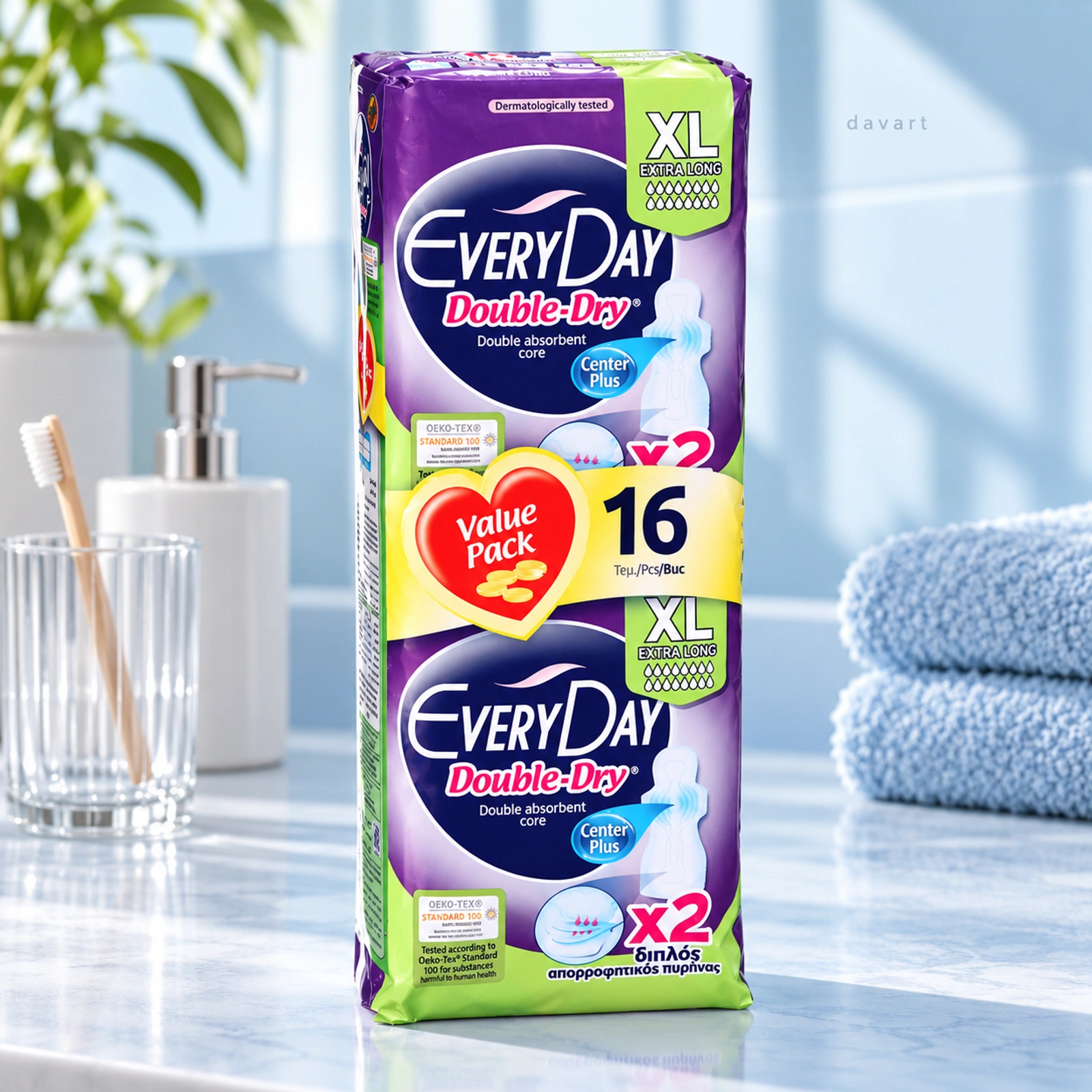 Everyday Absorbante D Double Dry 16/set, Format de verificat, imagine de referință