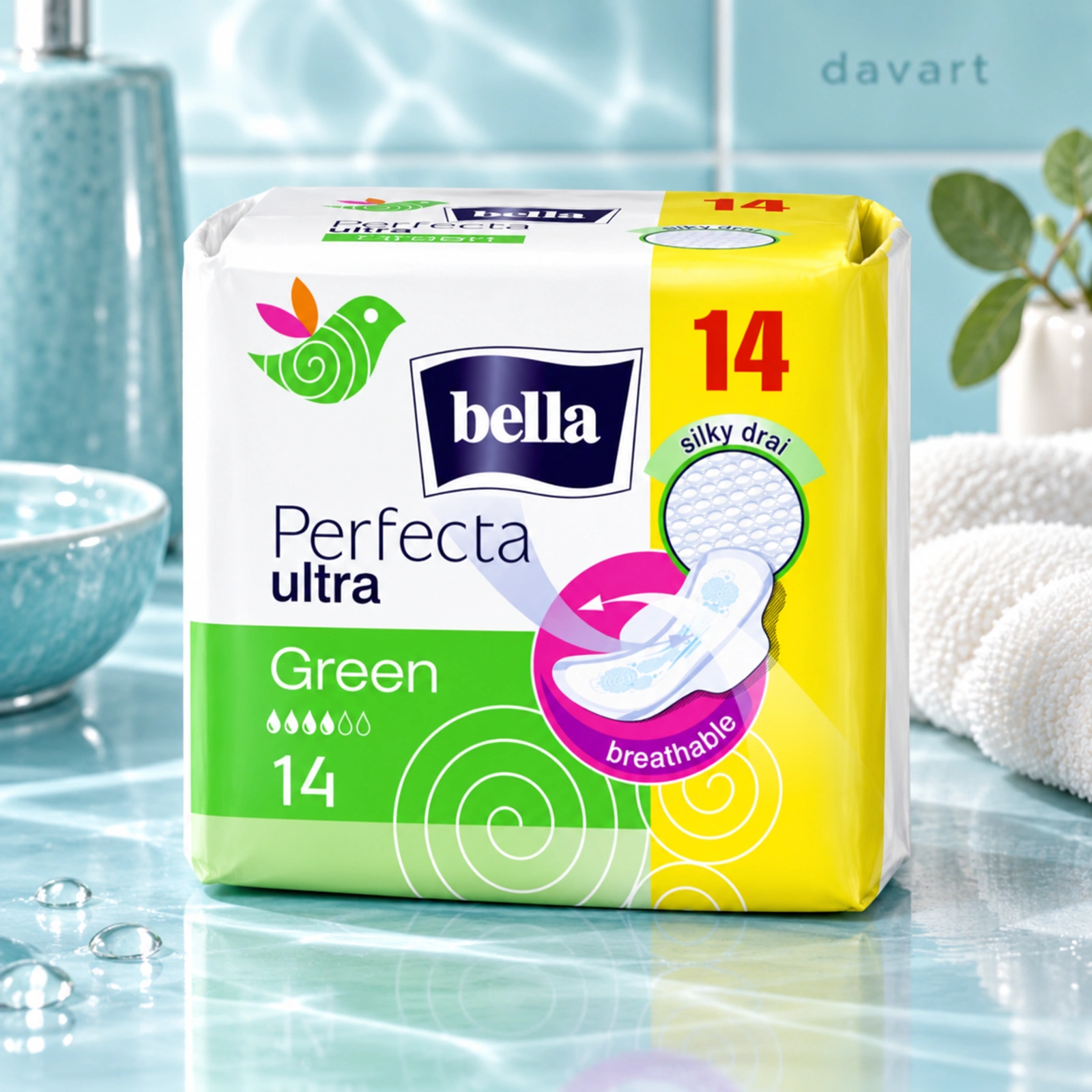Bella Absorbante Verde, 10 buc., imagine de referință