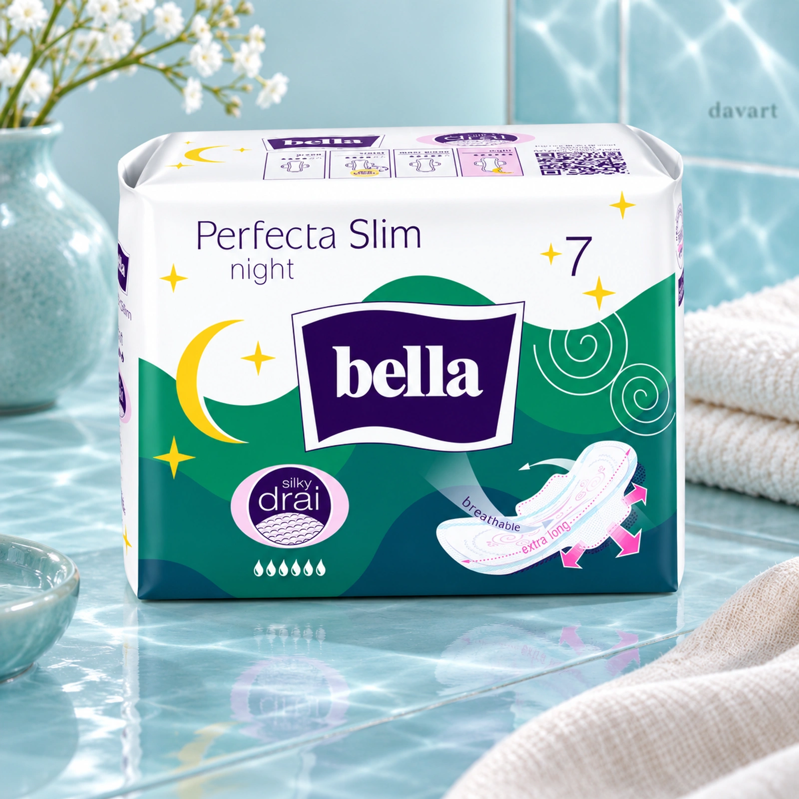 Bella Absorbante Perfecta Slim-Night Silky Dry, 7 buc., imagine de referință