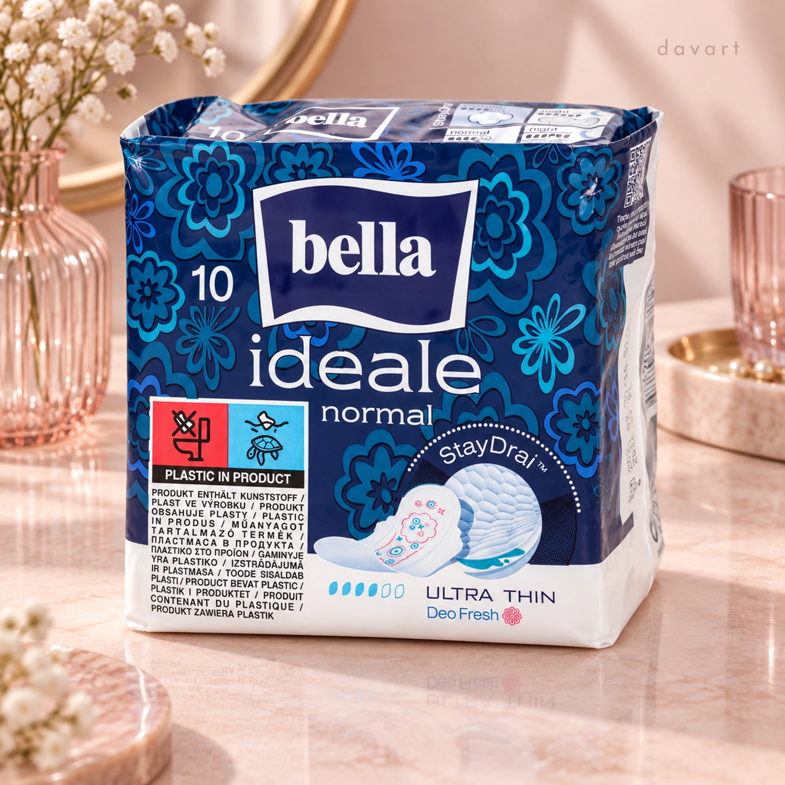 Bella Absorbante Ideale-Normal-Deo Fresh Albastru Inchis, 10 buc., imagine de referință