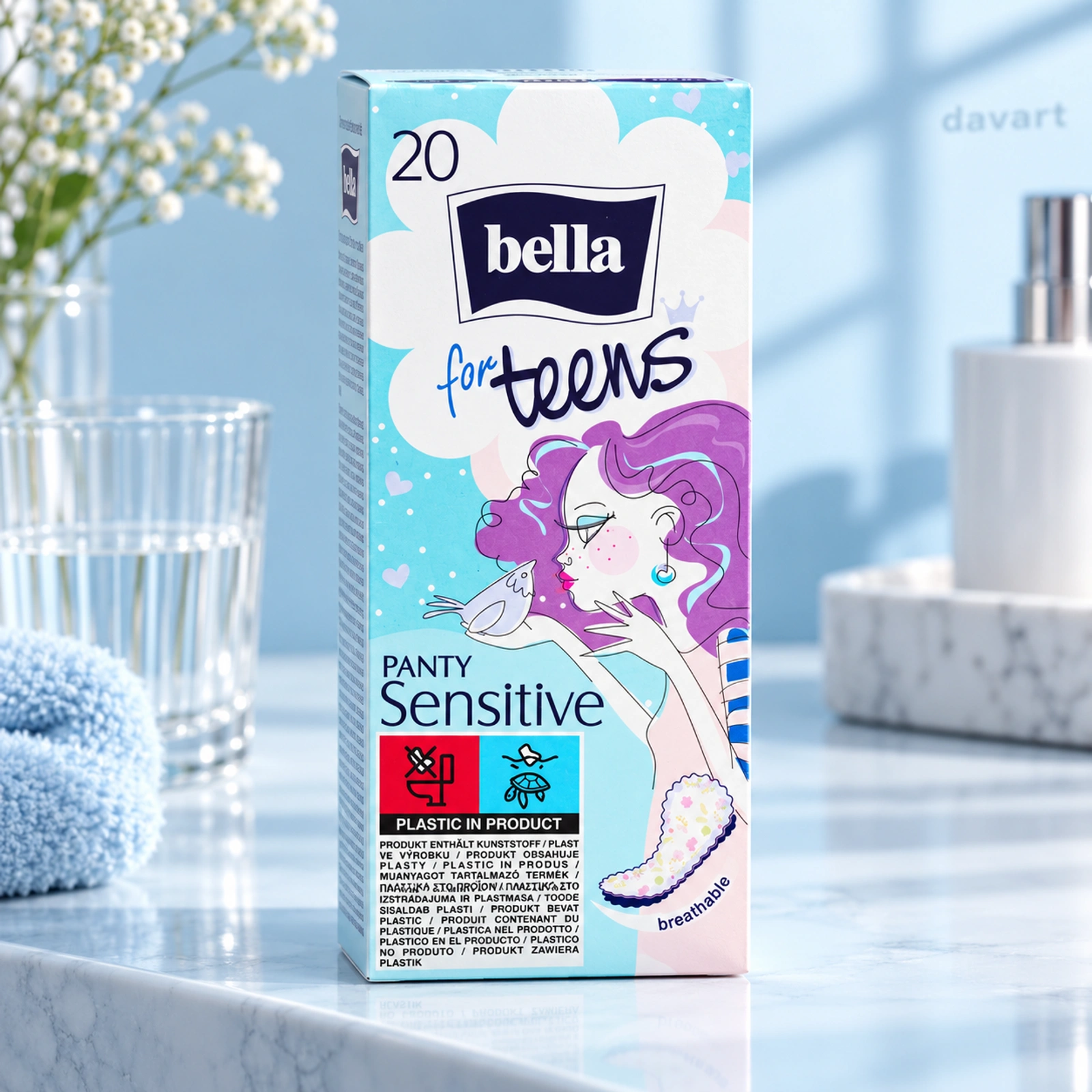 Bella Absorbante Zilnice Sensitive Elegance, 20 buc., imagine de referință