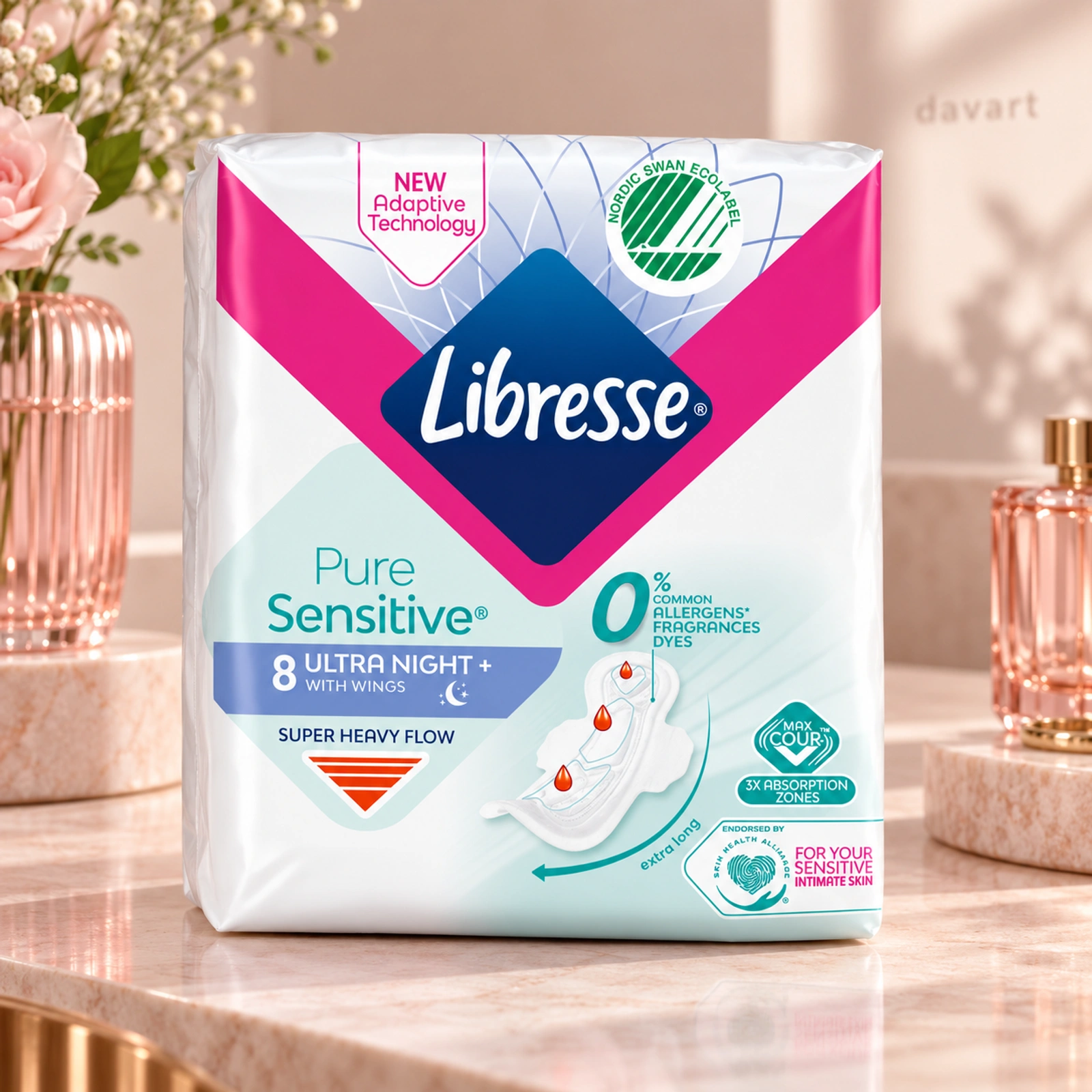 Libresse Absorbante Pure Sensitive-Ultra Night, 8 buc., imagine de referință