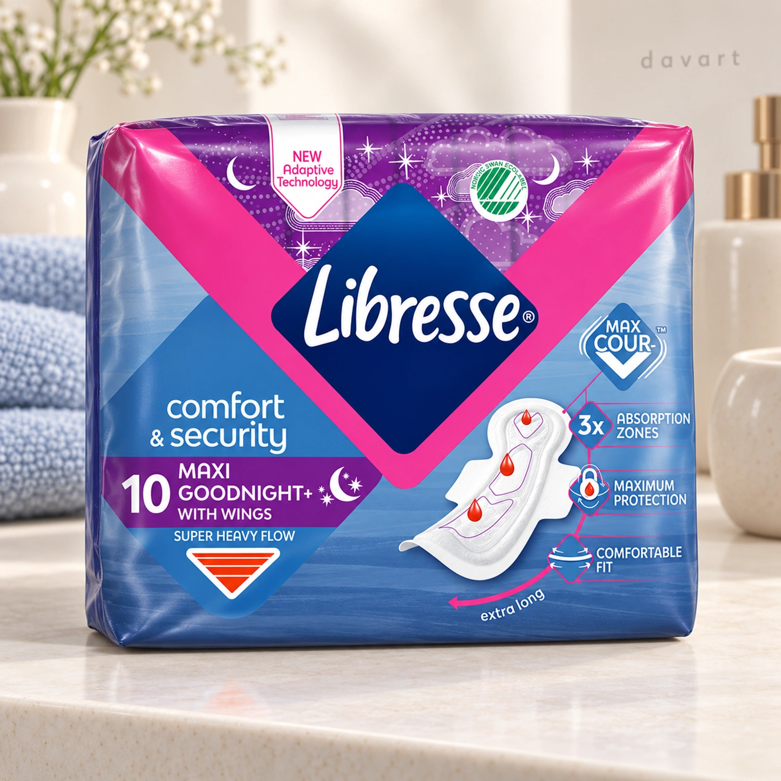 Libresse Absorbante Maxi Goodnight, 10 buc., imagine de referință