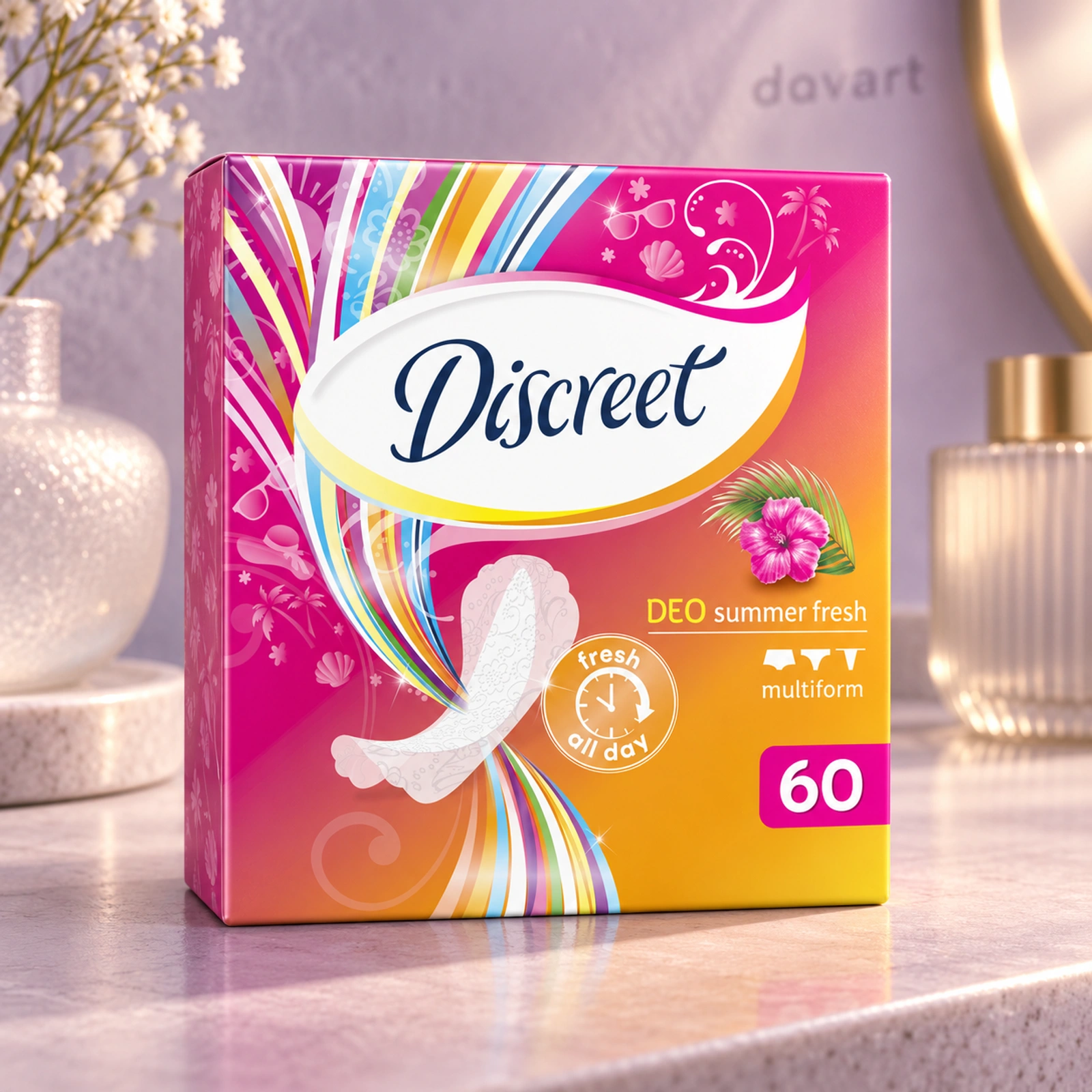 Discreet Absorbante Zilnice Portocaliu, 60 buc., imagine de referință