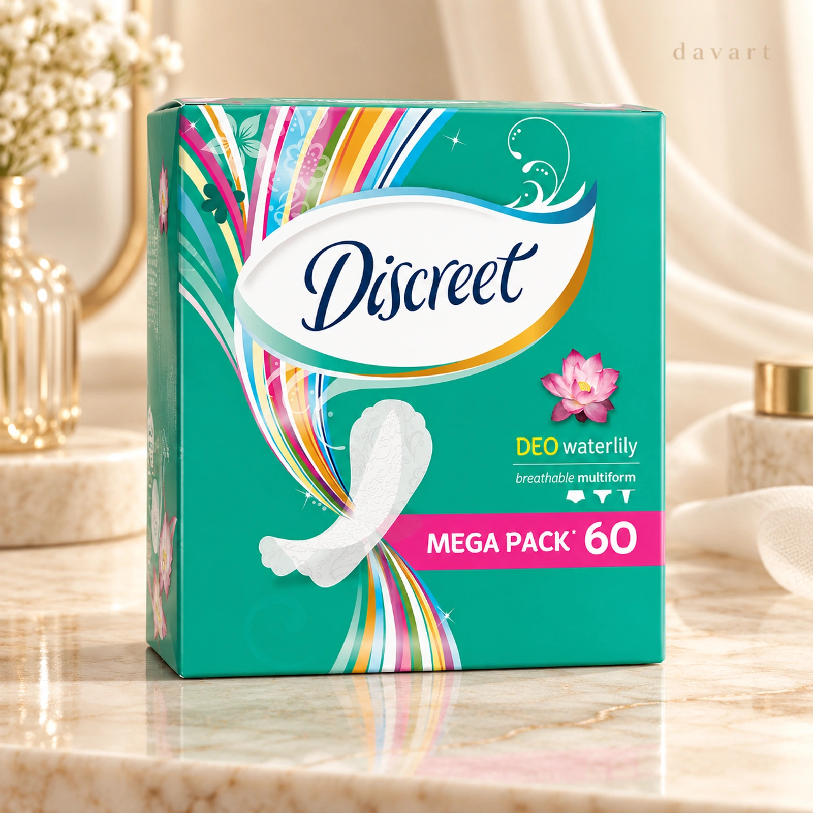 Discreet Absorbante Zilnice Verde, 60 buc., imagine de referință