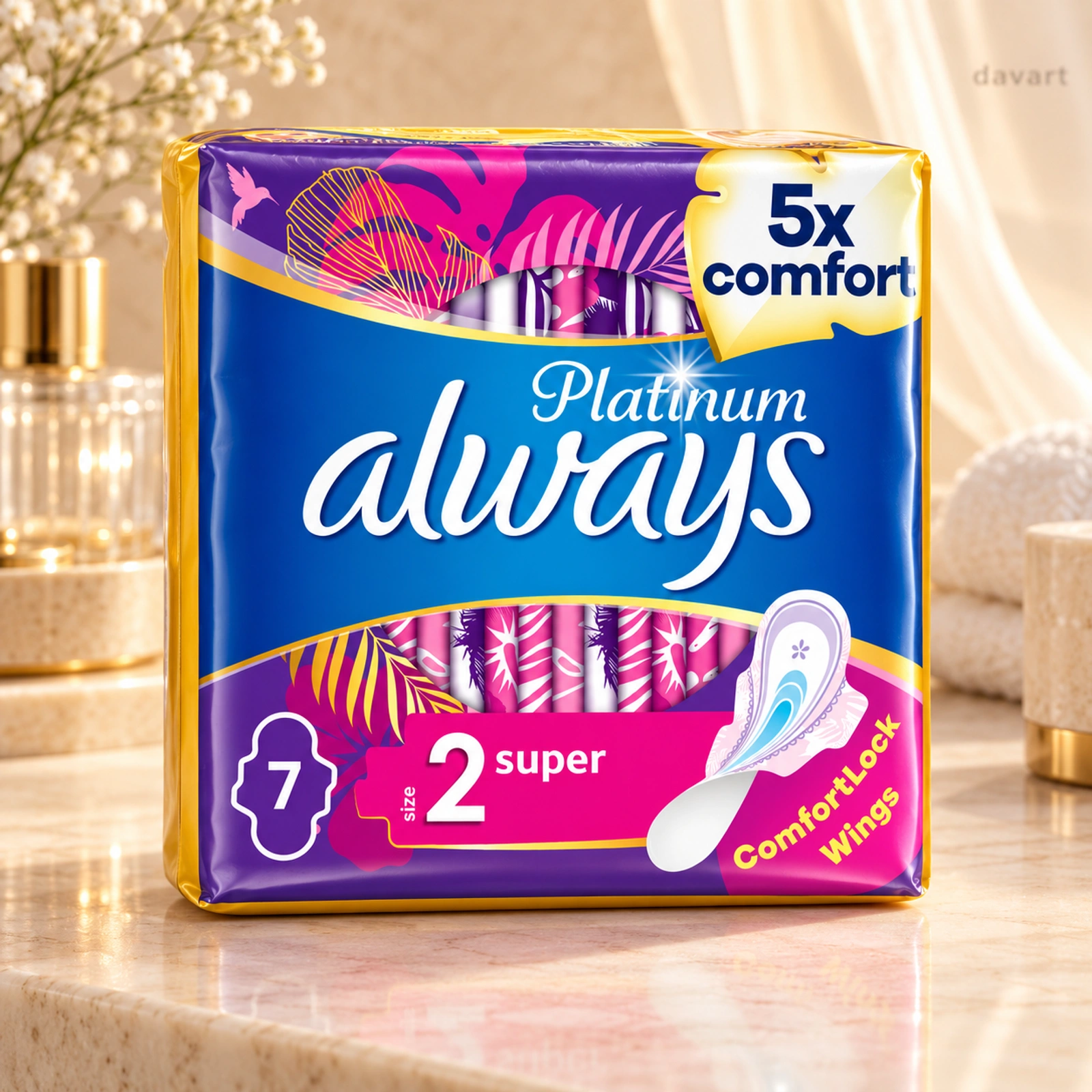Always Platinum Absorbante Super 2, 7 buc., imagine de referință