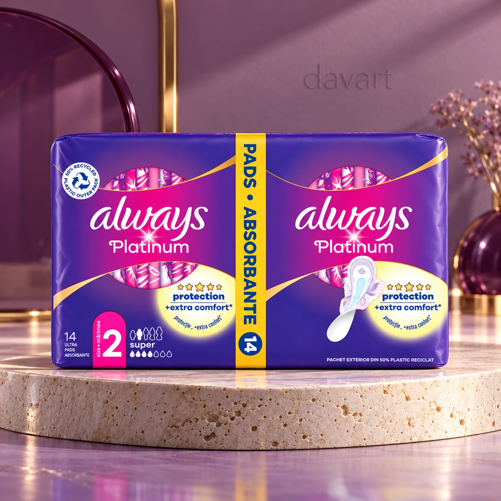 Always Absorbante D2 Platinum Super Dublu, 14 buc., imagine de referință
