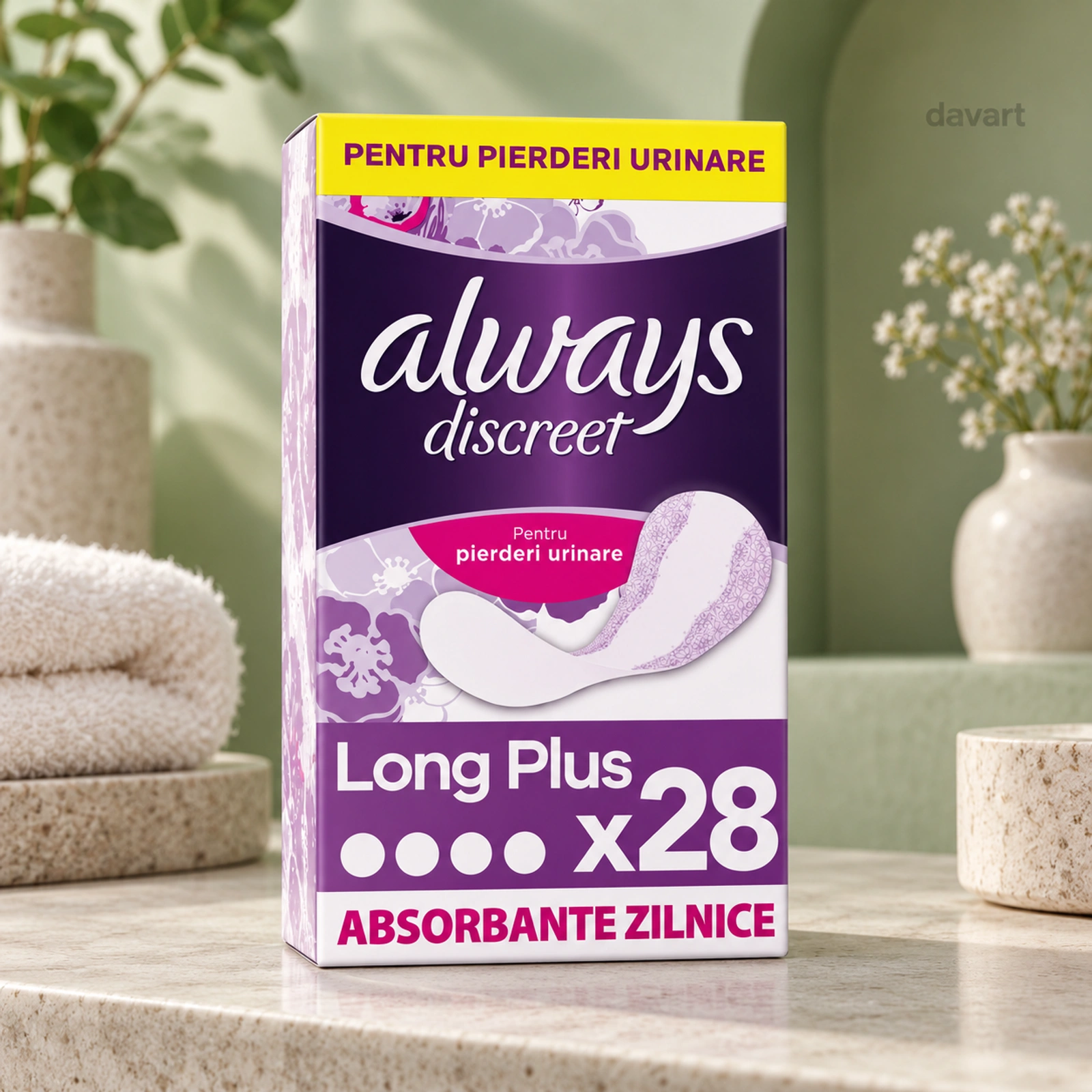 Always Absorbante Zilnice Normal-Pierderi Urinare, 28 buc., imagine de referință
