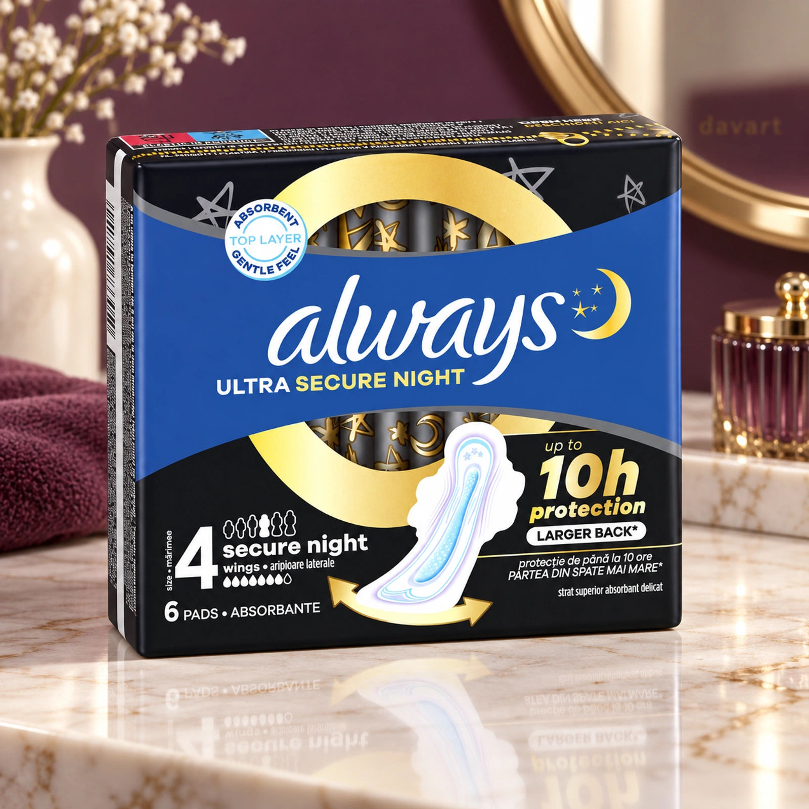 Always Absorbante S Secure Night 4, 6 buc., imagine de referință