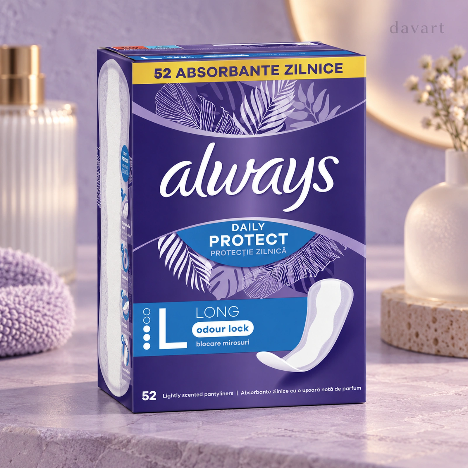 Always Absorbante Zilnice Long-Odour Lock-Daily Protect, 52 buc., imagine de referință