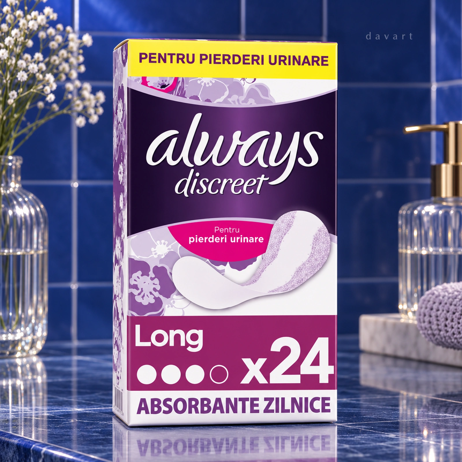 Always Absorbante Zilnice Long-Pierderi Urinare, 24 buc., imagine de referință