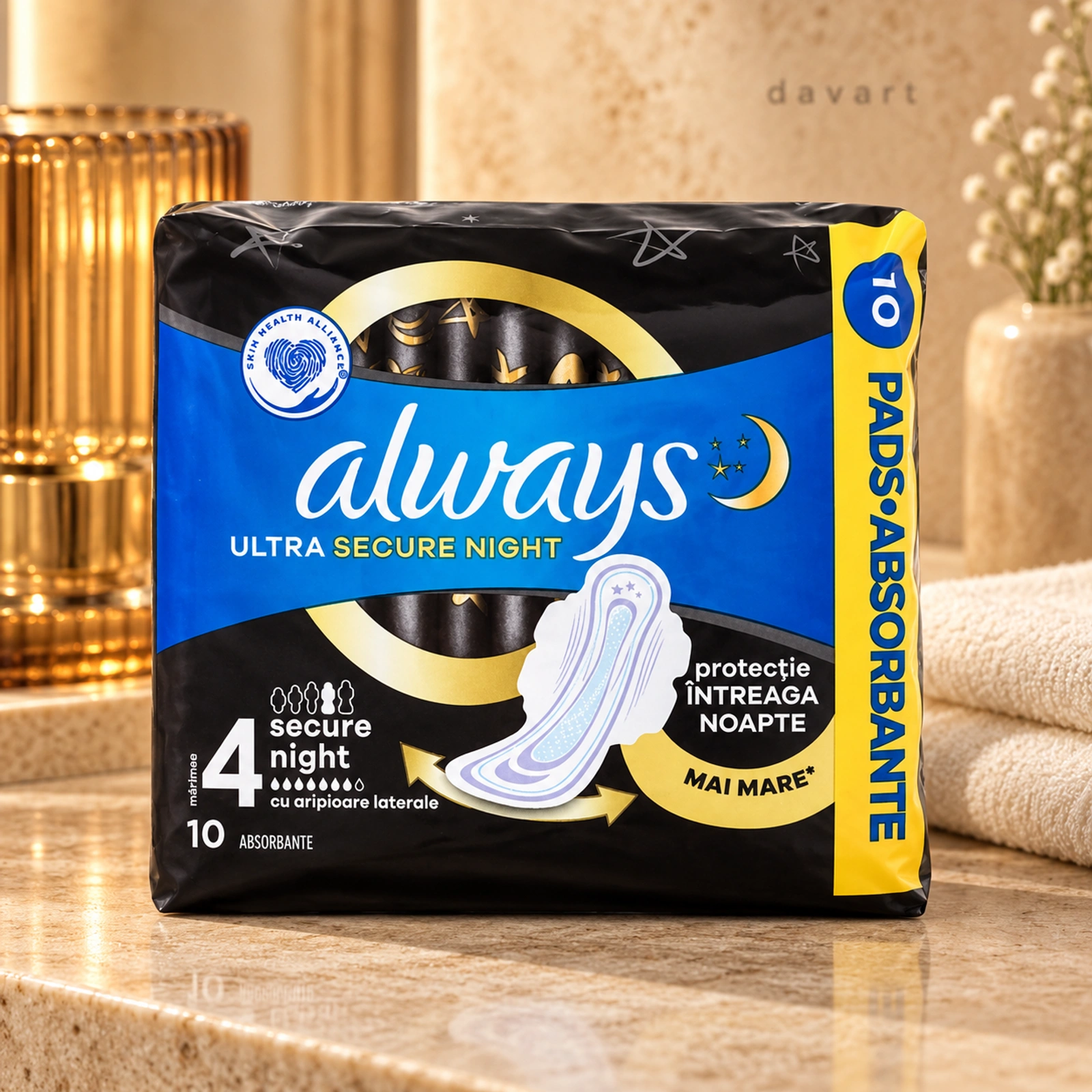 Always Absorbante S4-Secure Night-Negru, 10 buc., imagine de referință