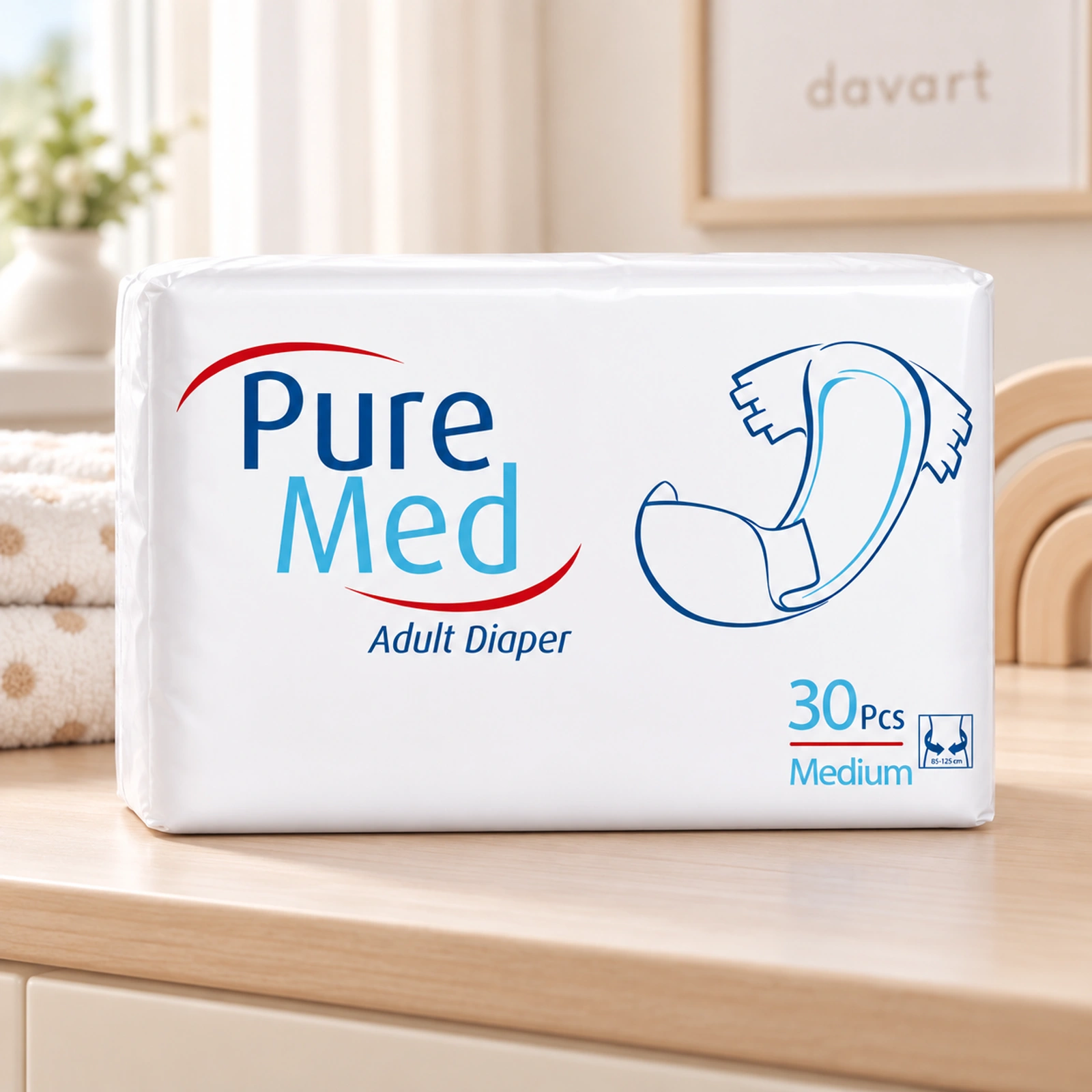 Pure Med Scutece Adulti Medium, 30 buc., imagine de referință
