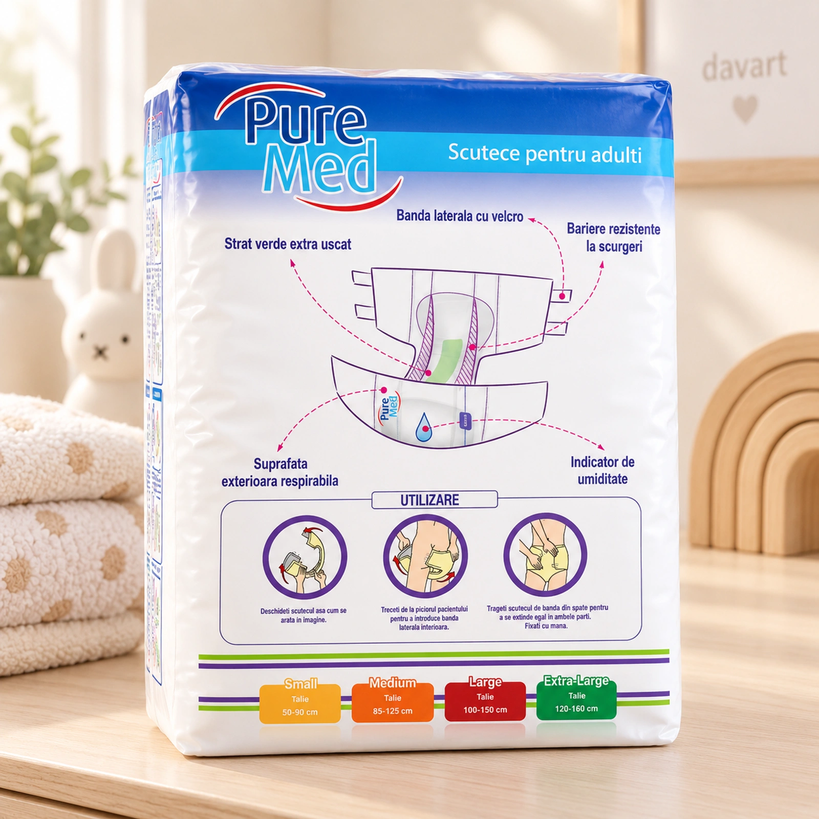 Pure Med Scutece Adulti XL, 30 buc., imagine de referință