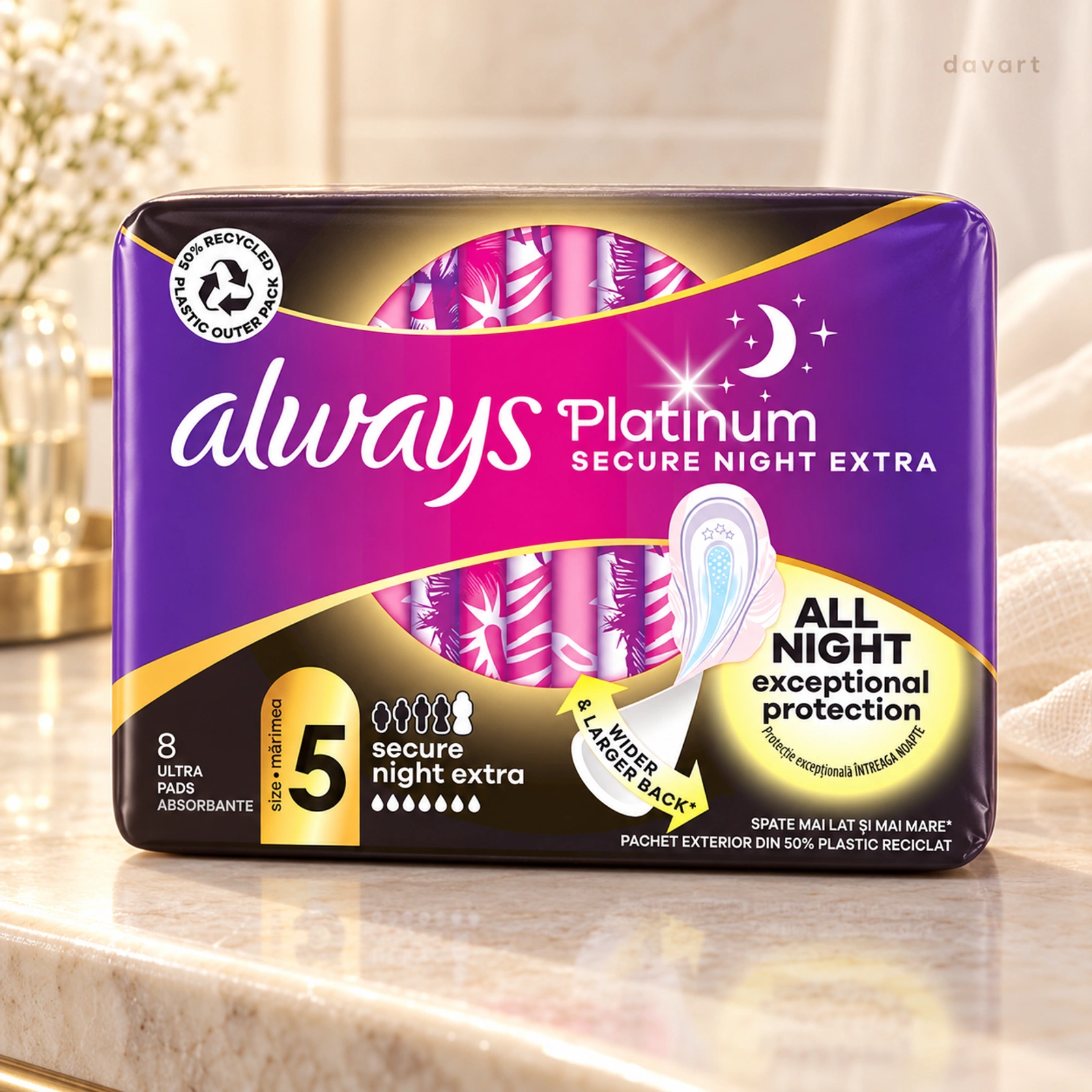 Always Absorbante D5-Secure Night Extra, 8 buc., imagine de referință