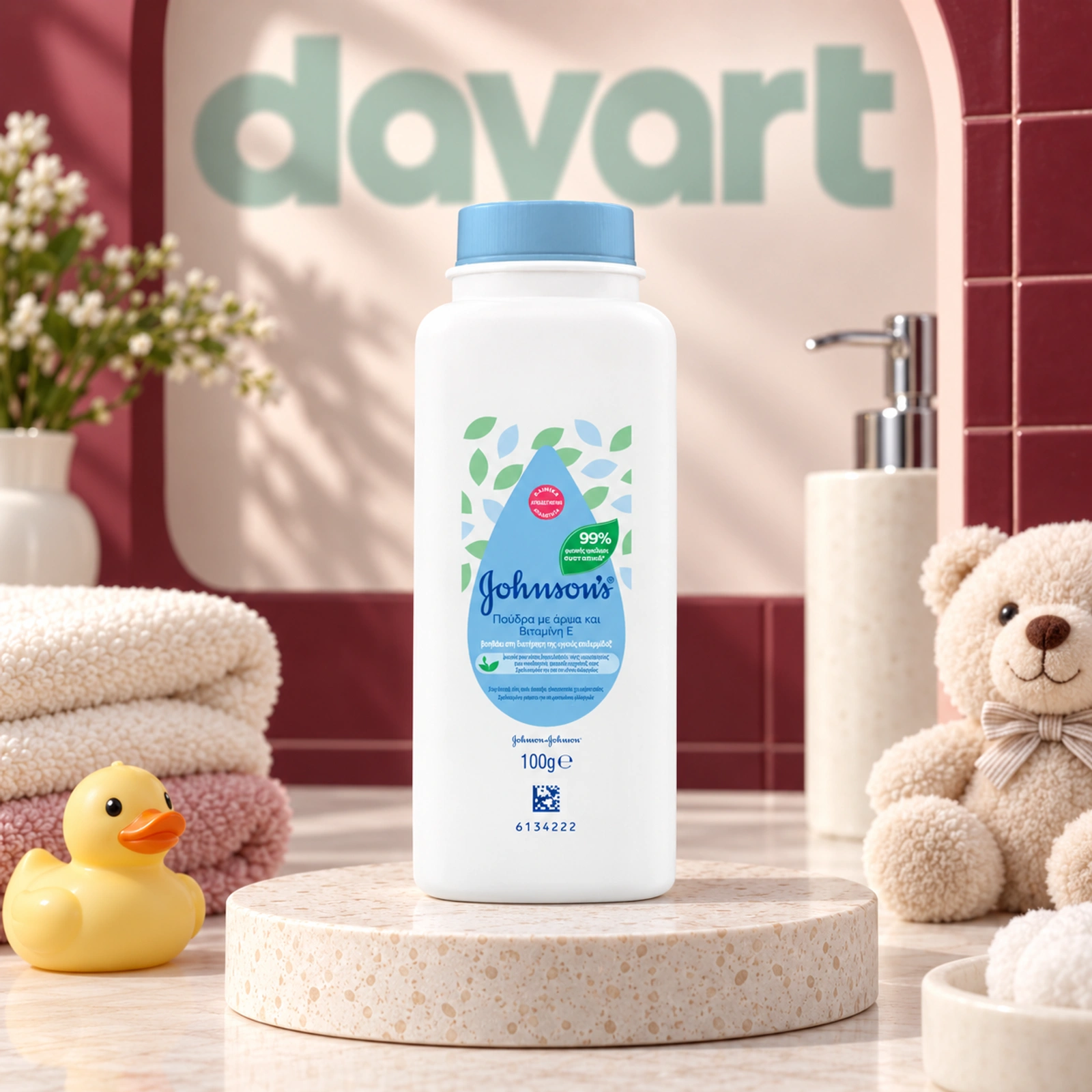Johnson’s Baby Pudra 100 g · Talc, 100 g, imagine de referință