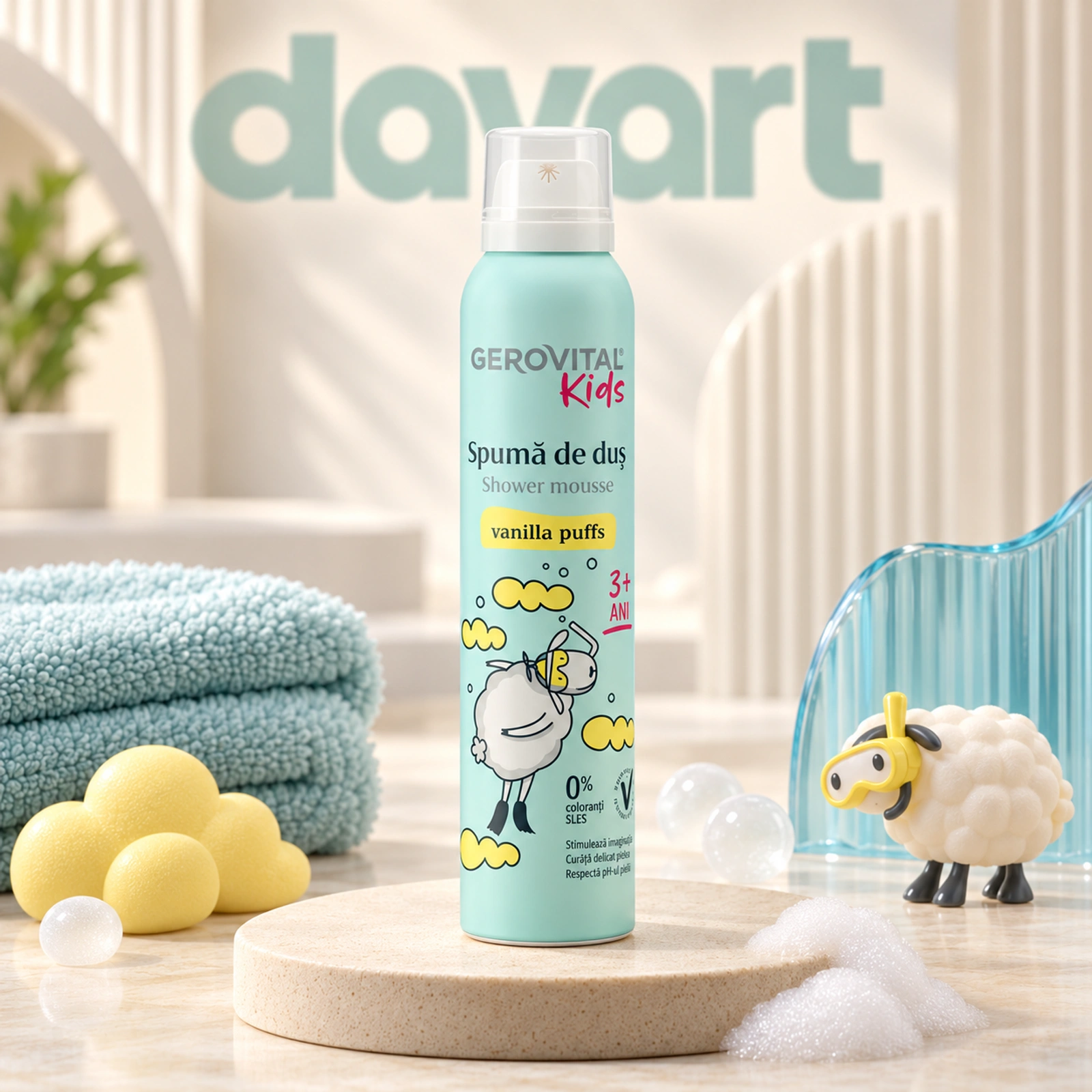 Gerovital Spuma Dus Copii 200 ml · 3756-Vanilla Pufs, 200 ml, imagine de referință