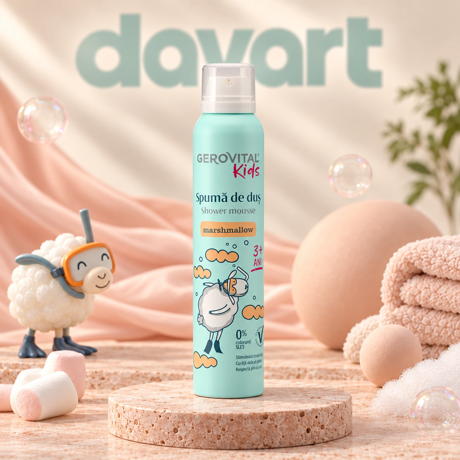 Gerovital Spuma Dus Copii 200 ml · 3757-Marshmallow, 200 ml, imagine de referință