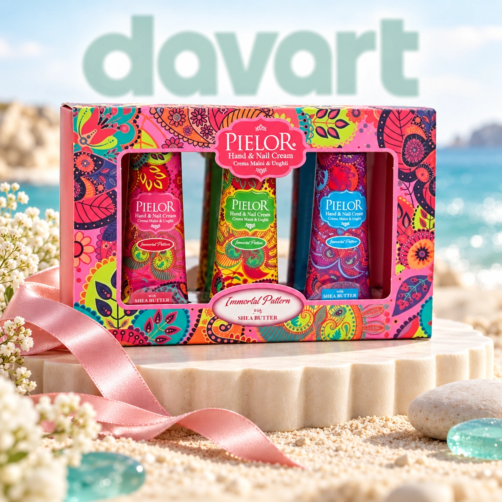 Pielor Set Immortal Pattern Crema Maini 3/set · Green, 3 buc., imagine de referință