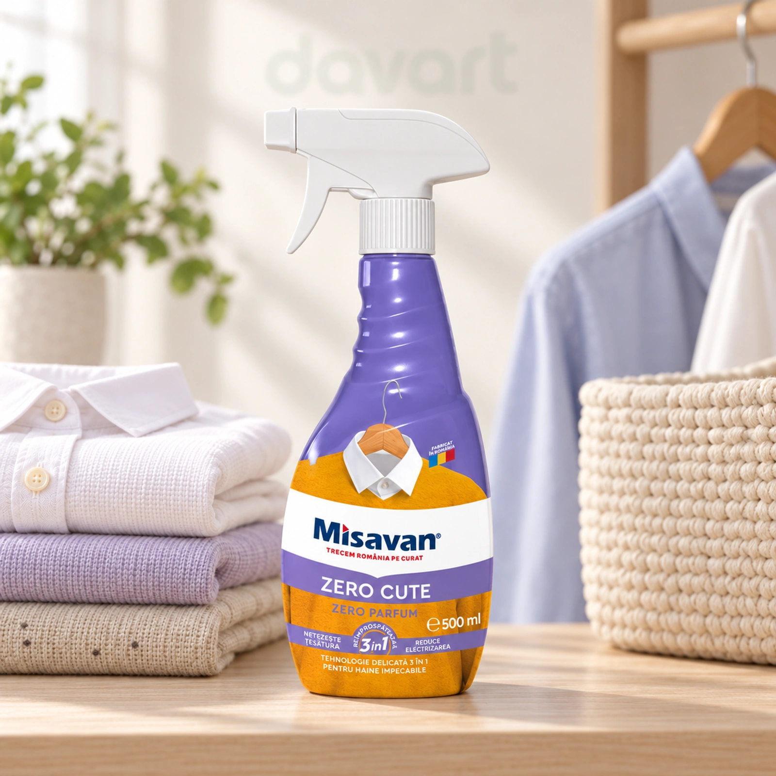 Misavan Spray Țesături Zero Cute Zero Parfum, 500 ml, imagine de referință