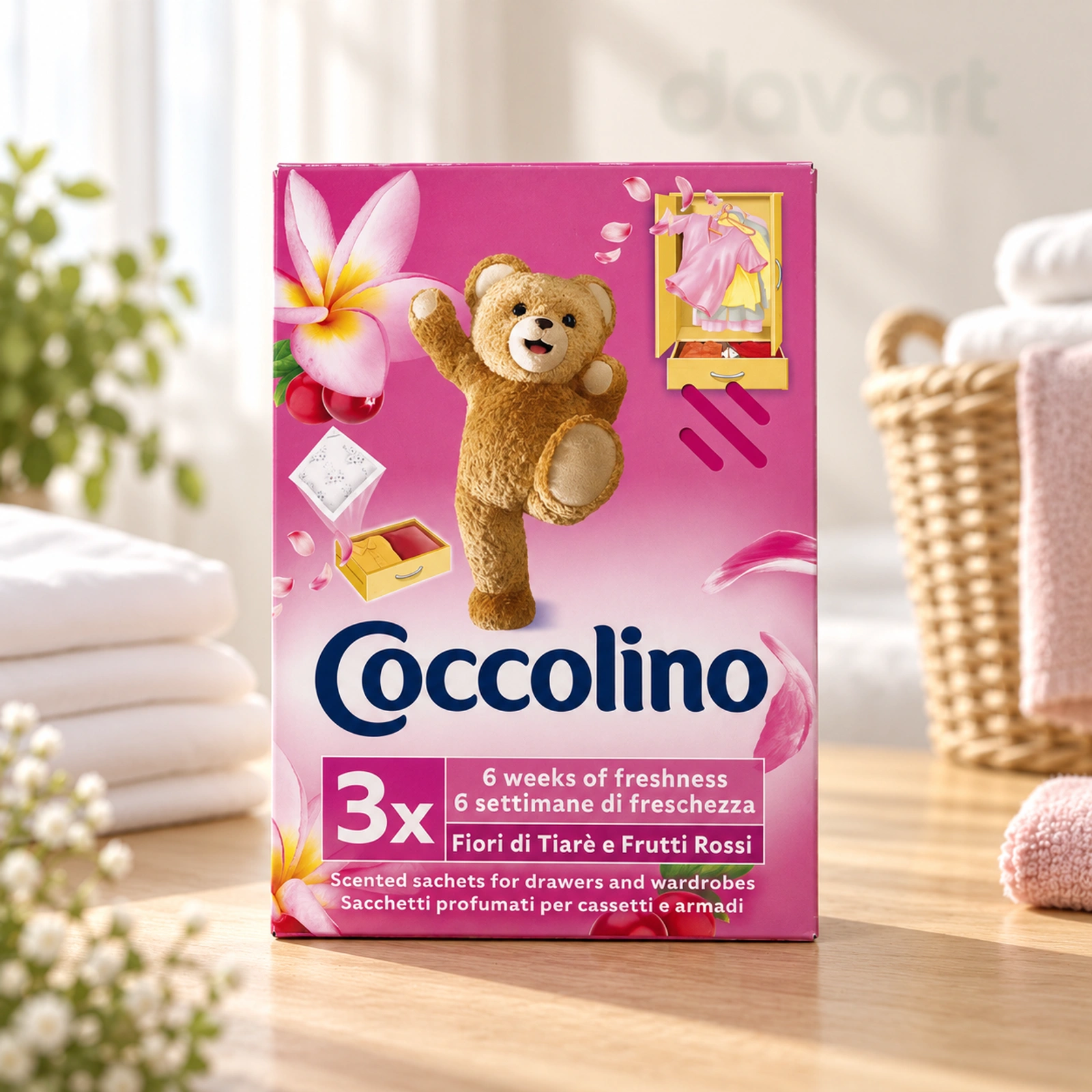 Coccolino Saculeti Parfumati Fiori Di Tiare, 3 buc., imagine de referință