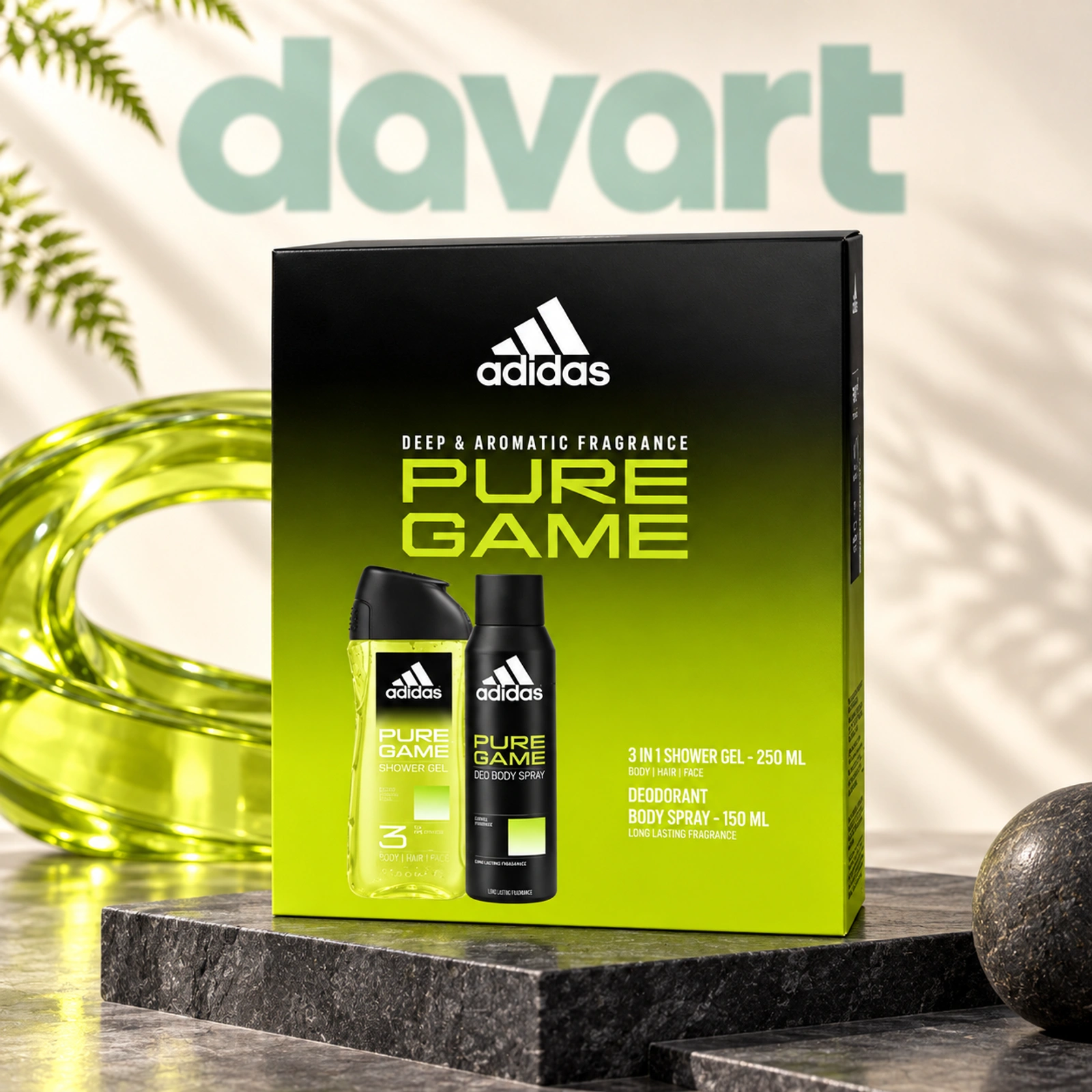 Adidas CC Deo 150 ml + Gd 250 ml · Pure Game, 150 ml + 250 ml, imagine de referință