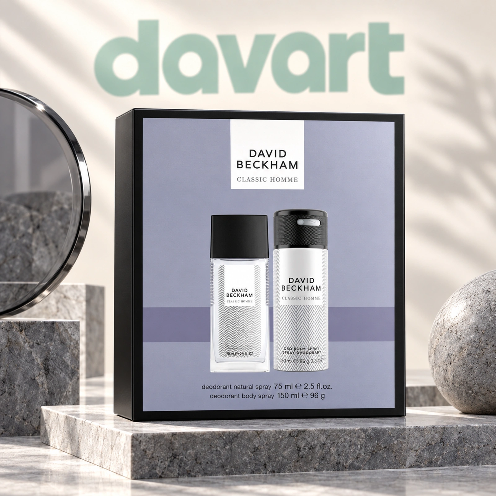 David Beckham Caseta Cadou · Classic Homme- Dns75 ml + Deo 150 ml, Format de verificat, imagine de referință
