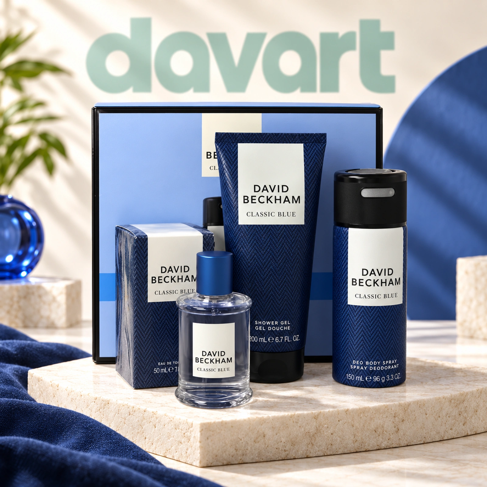 David Beckham Caseta Cadou 3 pcs · Classic Blue-EDT 50 ml + Gd 200 ml + Deo 150 ml, 3 buc., imagine de referință