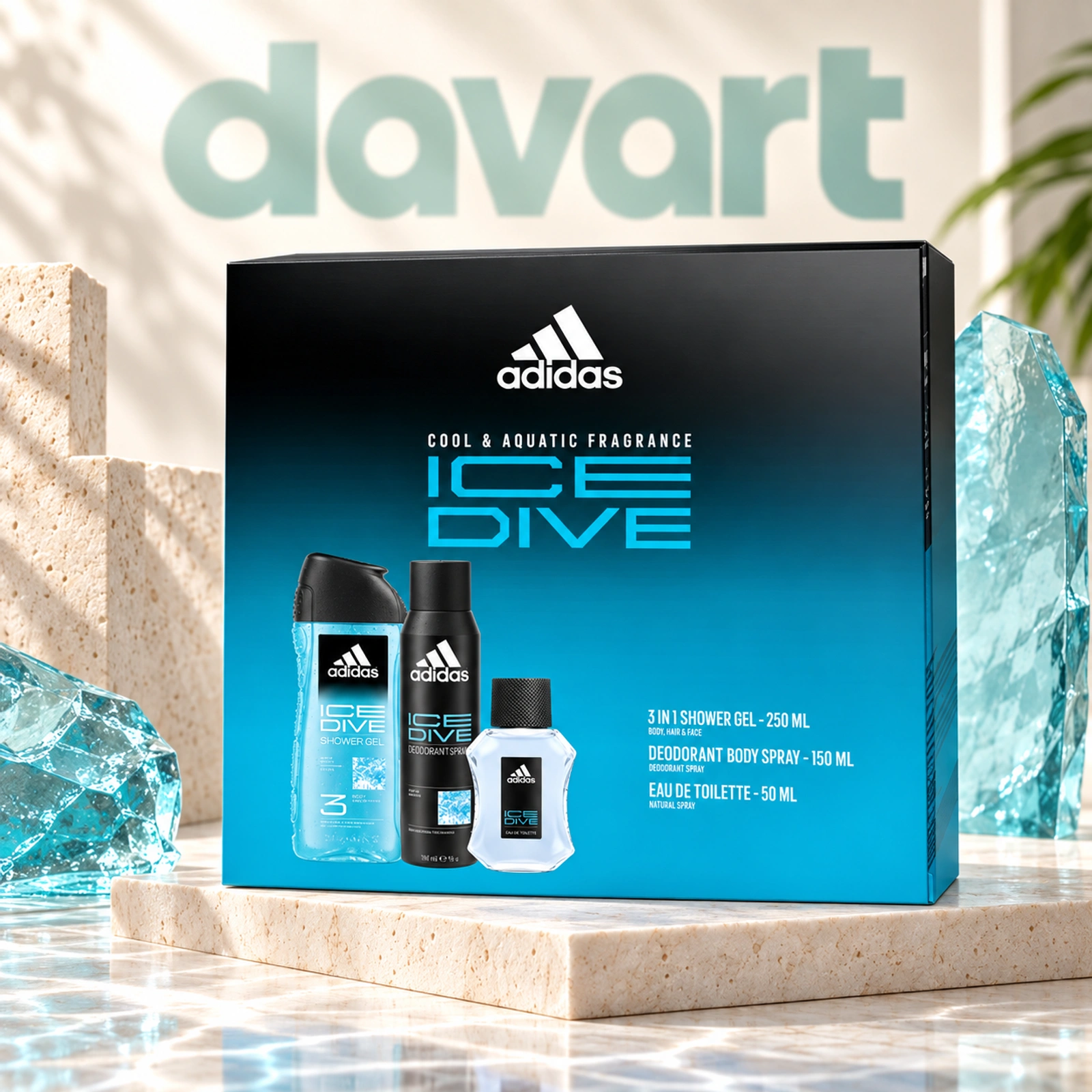 Adidas CC EDT 50 ml + Deo 150 ml + Gd 250 ml · Ice Dive, 50 ml + 150 ml + 250 ml, imagine de referință