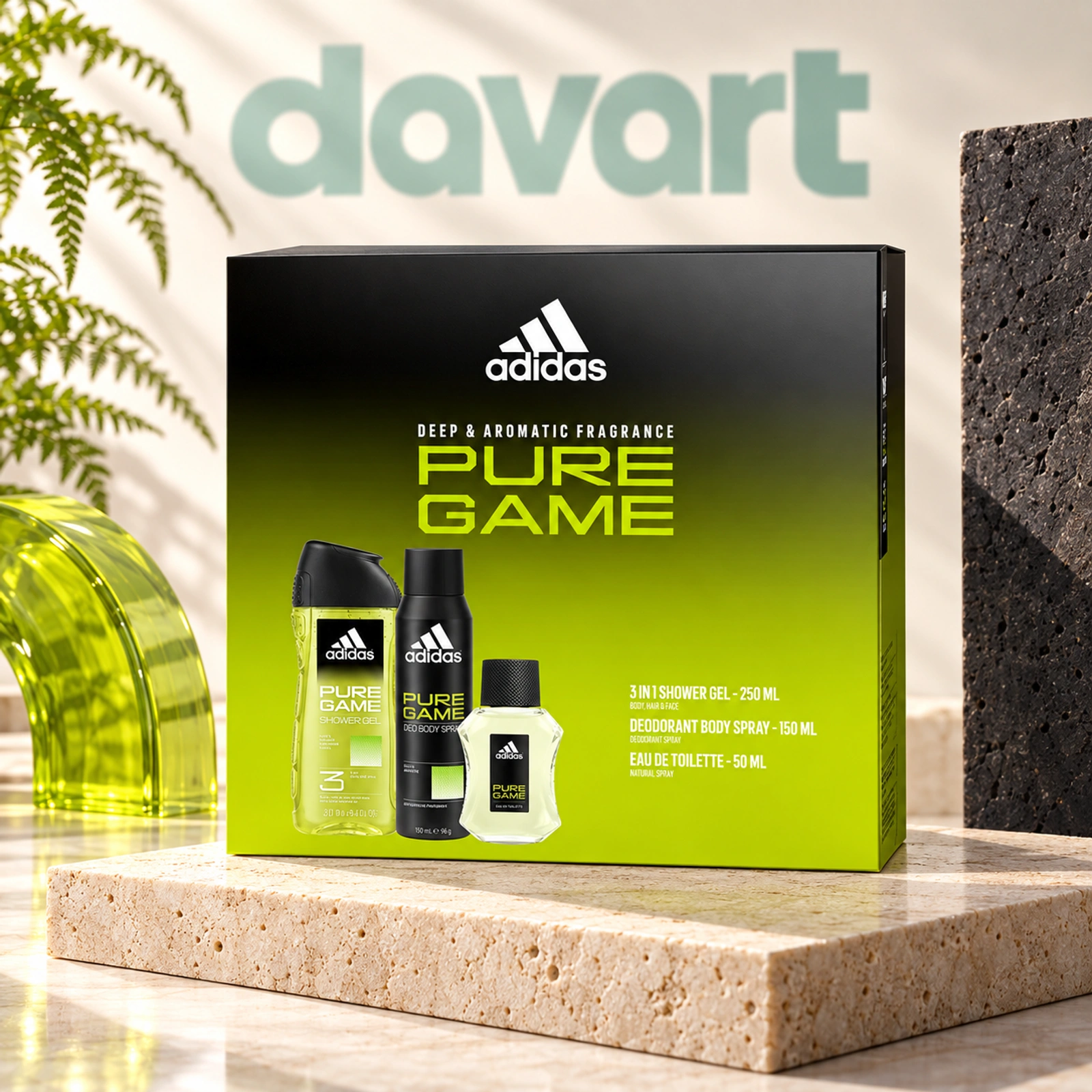 Adidas CC EDT 50 ml + Deo 150 ml + Gd 250 ml · Pure Game, 50 ml + 150 ml + 250 ml, imagine de referință