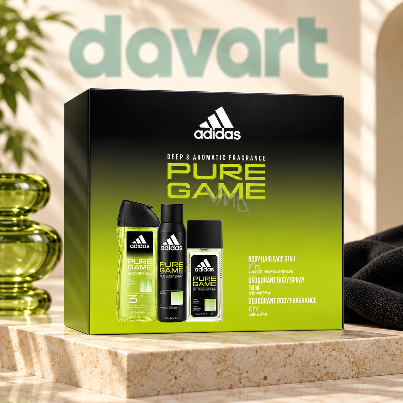 Adidas CC Dns75 ml + Deo 150 ml + Gd 250 ml · Pure Game, 75 ml + 150 ml + 250 ml, imagine de referință